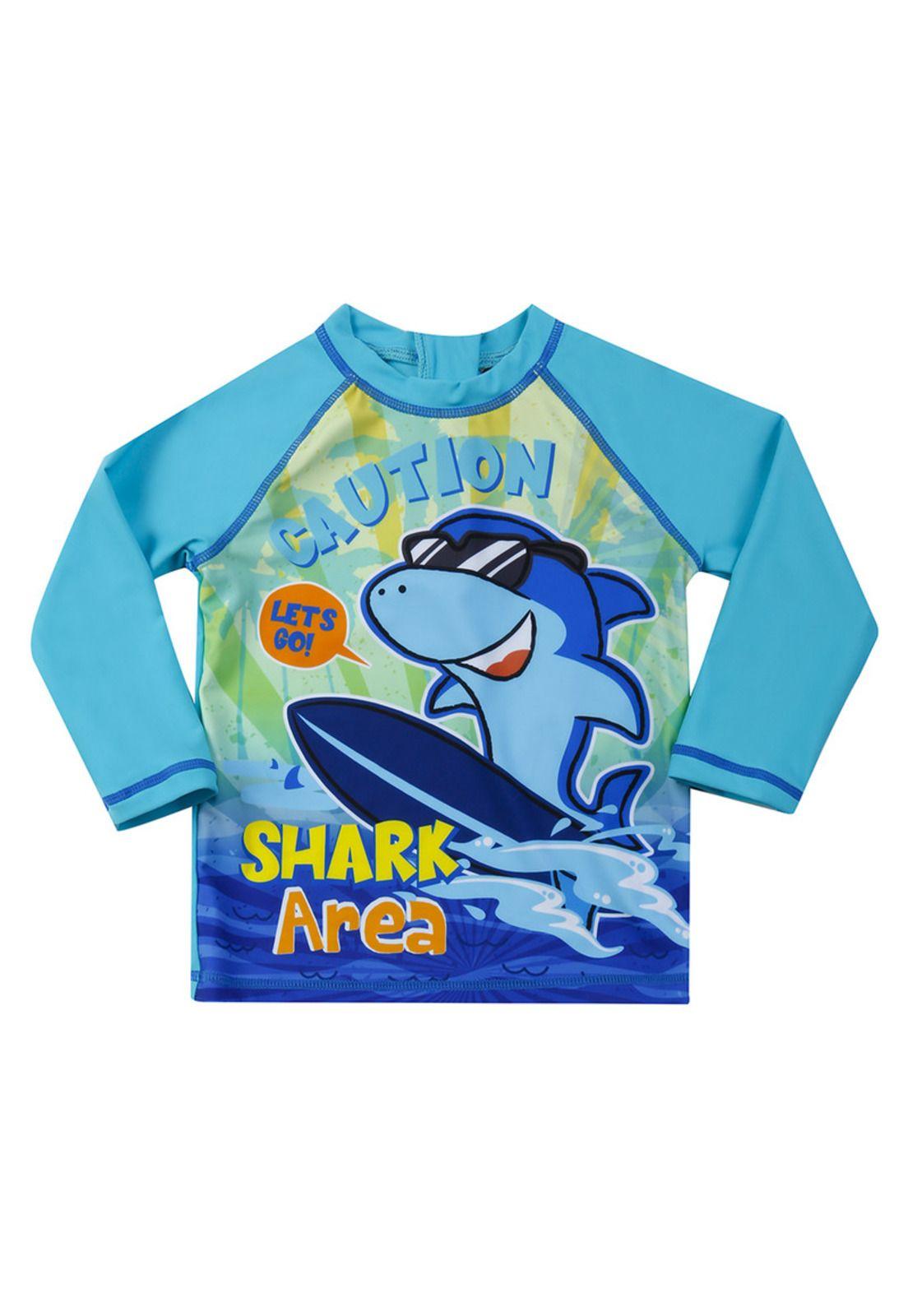Polera Bebe Niño UV 50 Manga Larga Azul H2O Wear-0