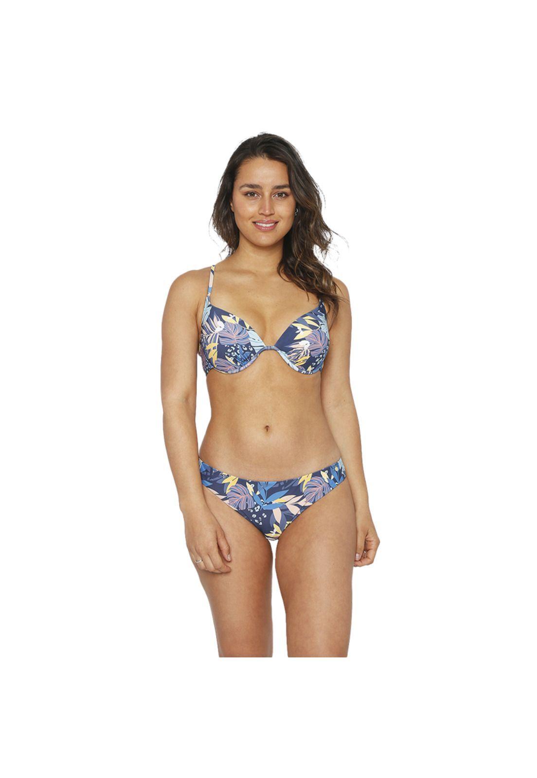 Traje de Baño Bikini Mujer H2O Wear Copa Estampado Azul Marino-0