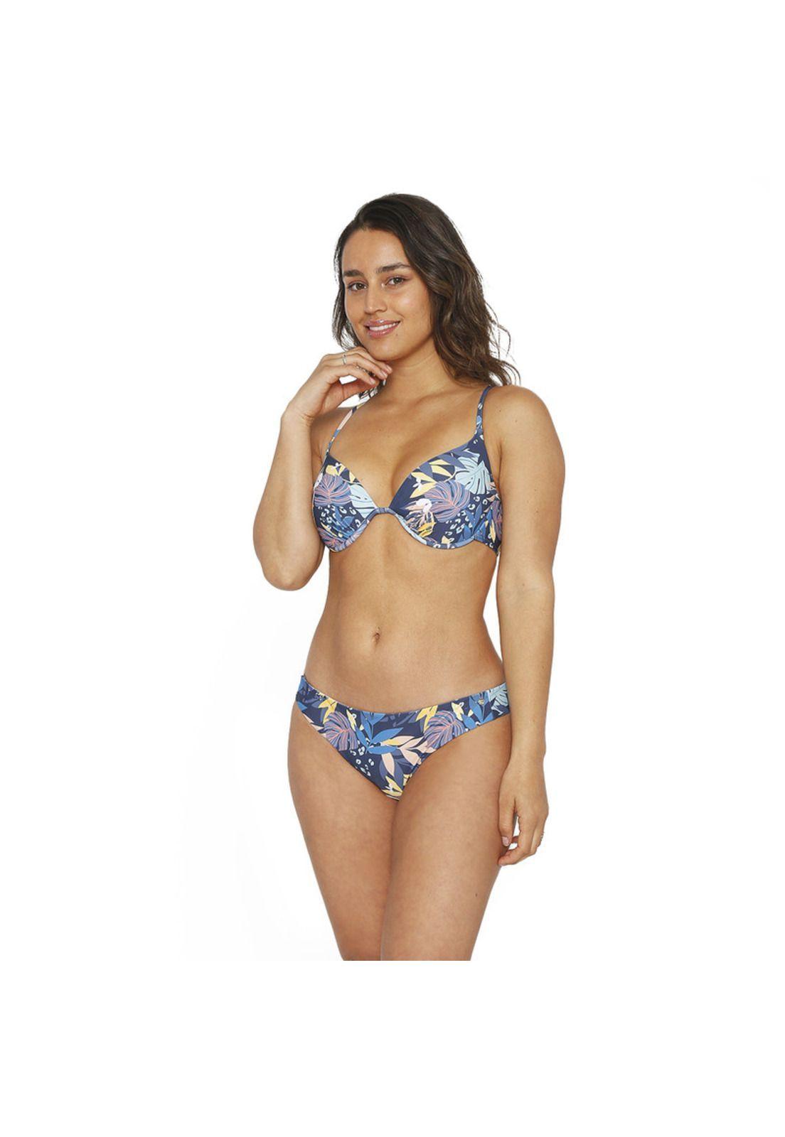 Traje de Baño Bikini Mujer H2O Wear Copa Estampado Azul Marino-1