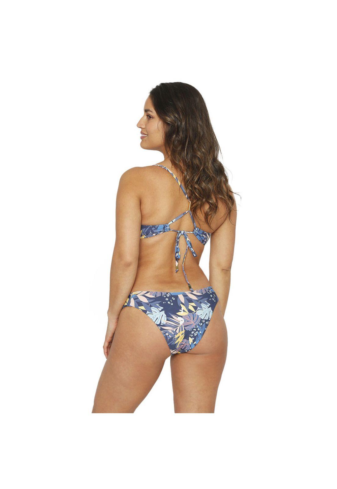 Traje de Baño Bikini Mujer H2O Wear Copa Estampado Azul Marino-2