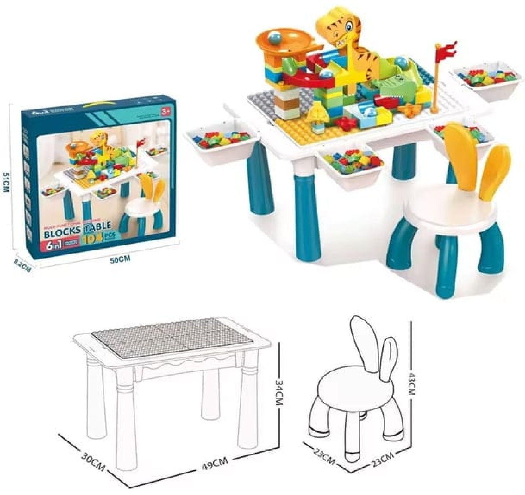 Mesa Did ctica De Bloques De Construcci n 6 en 1 Con Silla Jaguar 104 Piezas-2