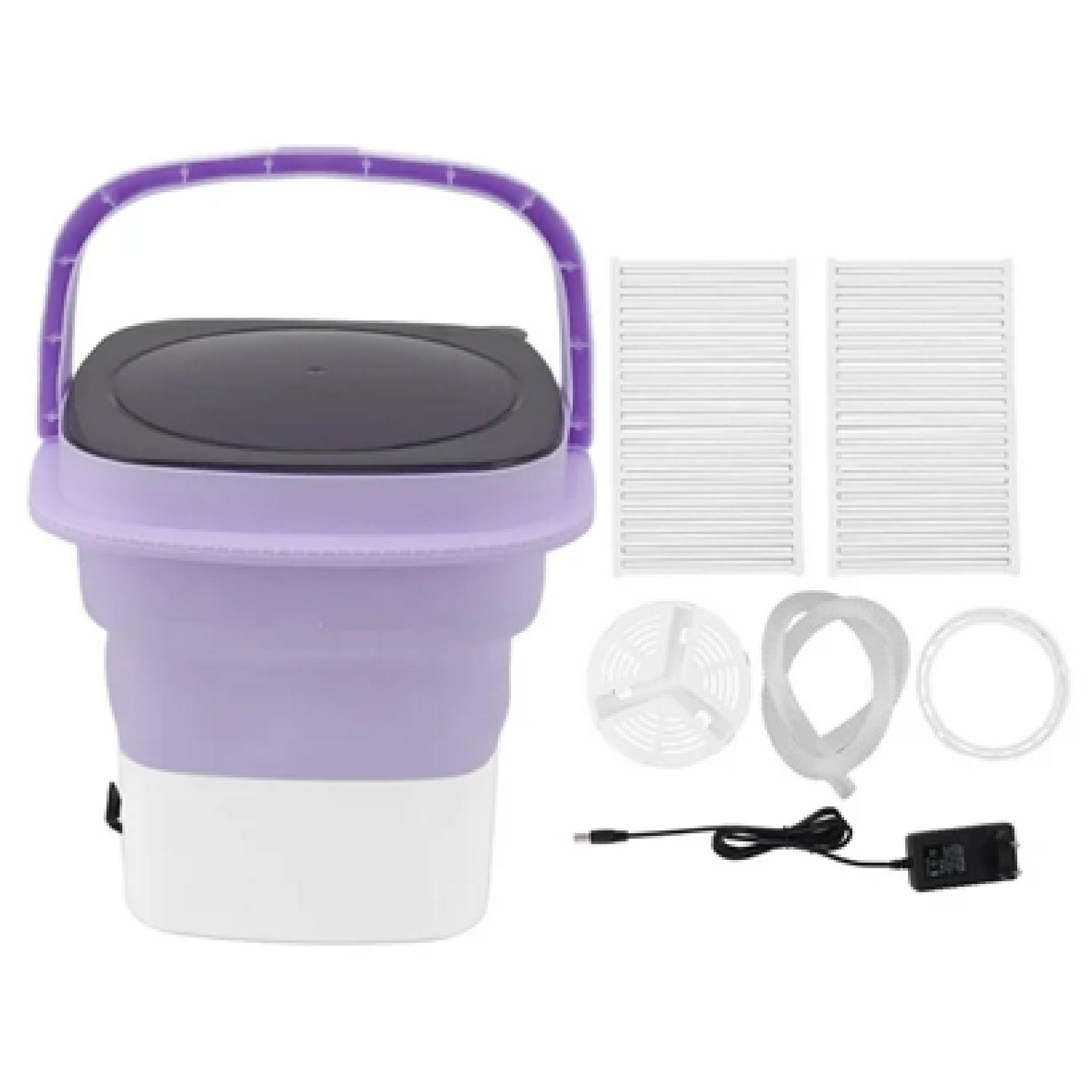 Mini Lavadora De Ropa Plegable Violeta-3
