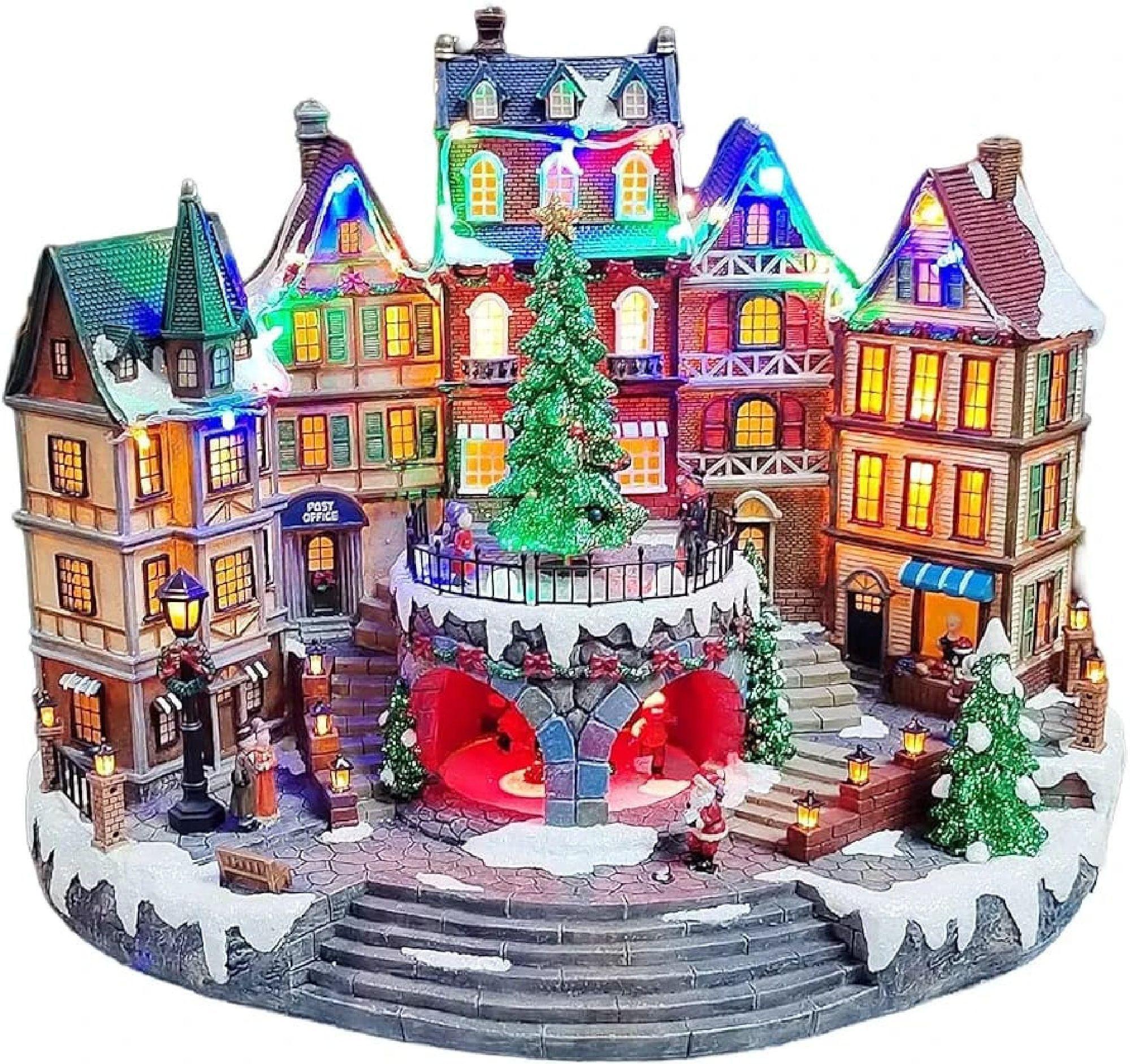 Villa Navide a Gran Castillo Con Movimiento Luz y M sica-0