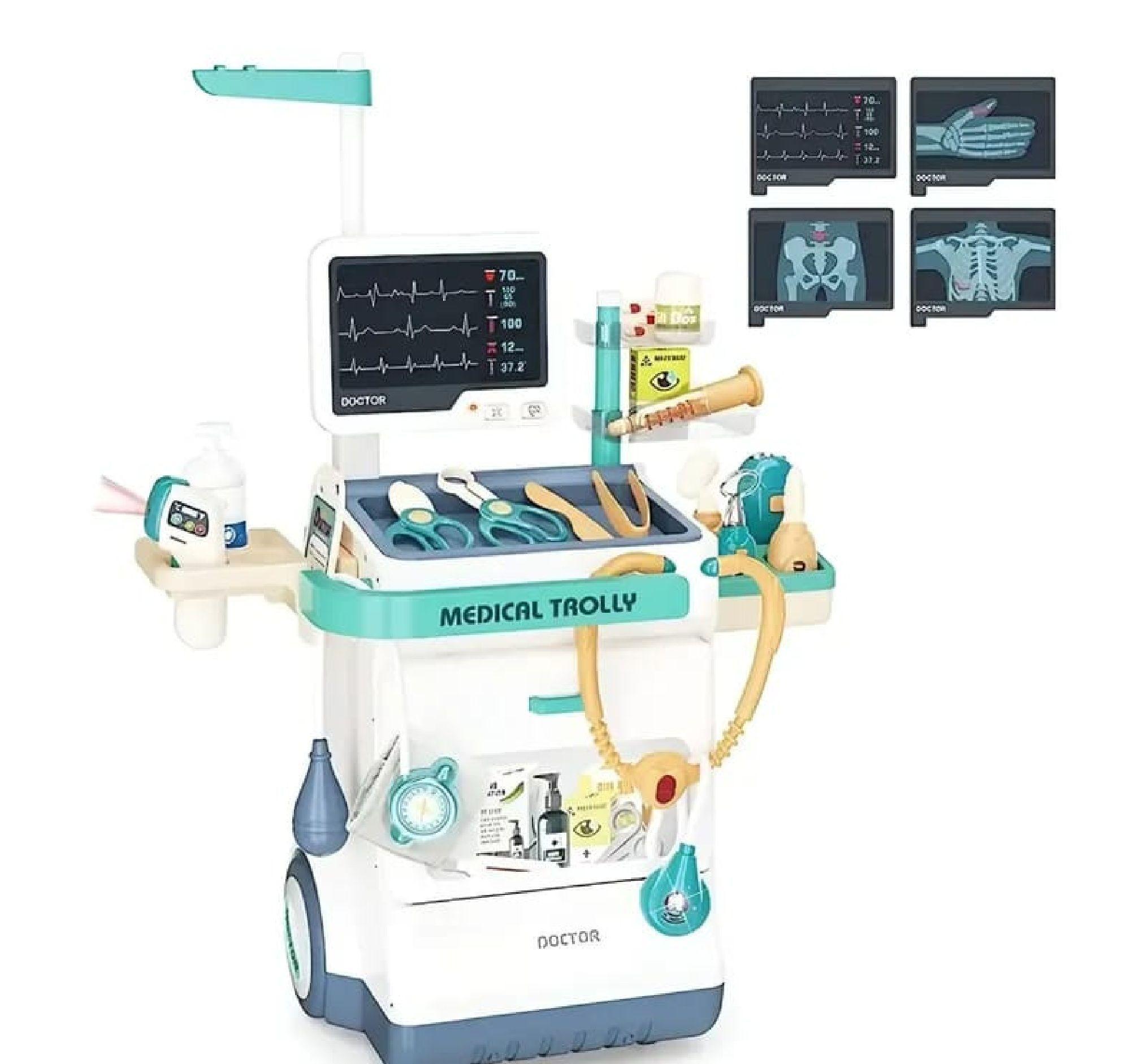 Set Juguete M dico Carrito De Electrocardiograma 26 Piezas-0