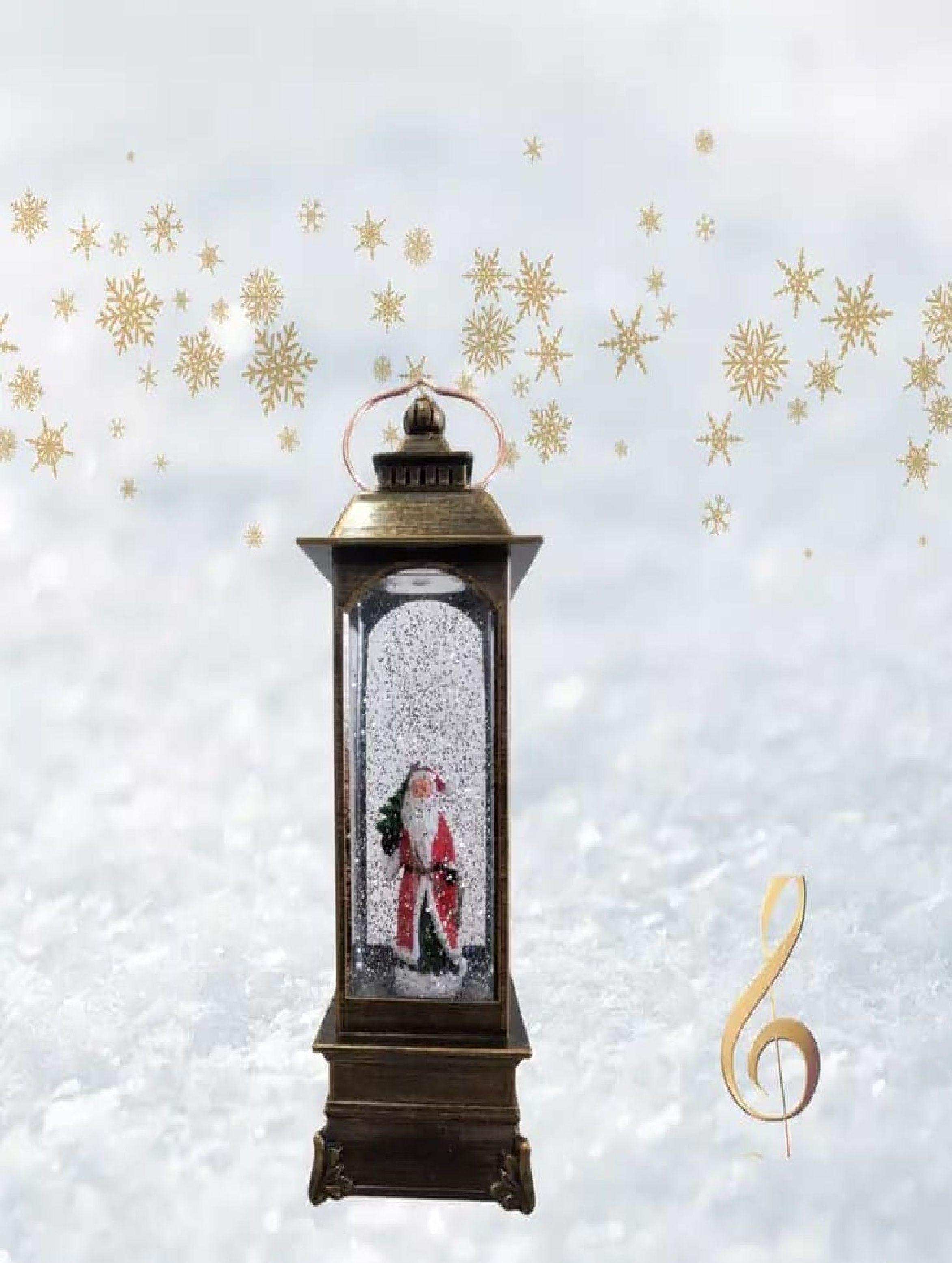 Farol Navide o Con Nieve y Luz-2
