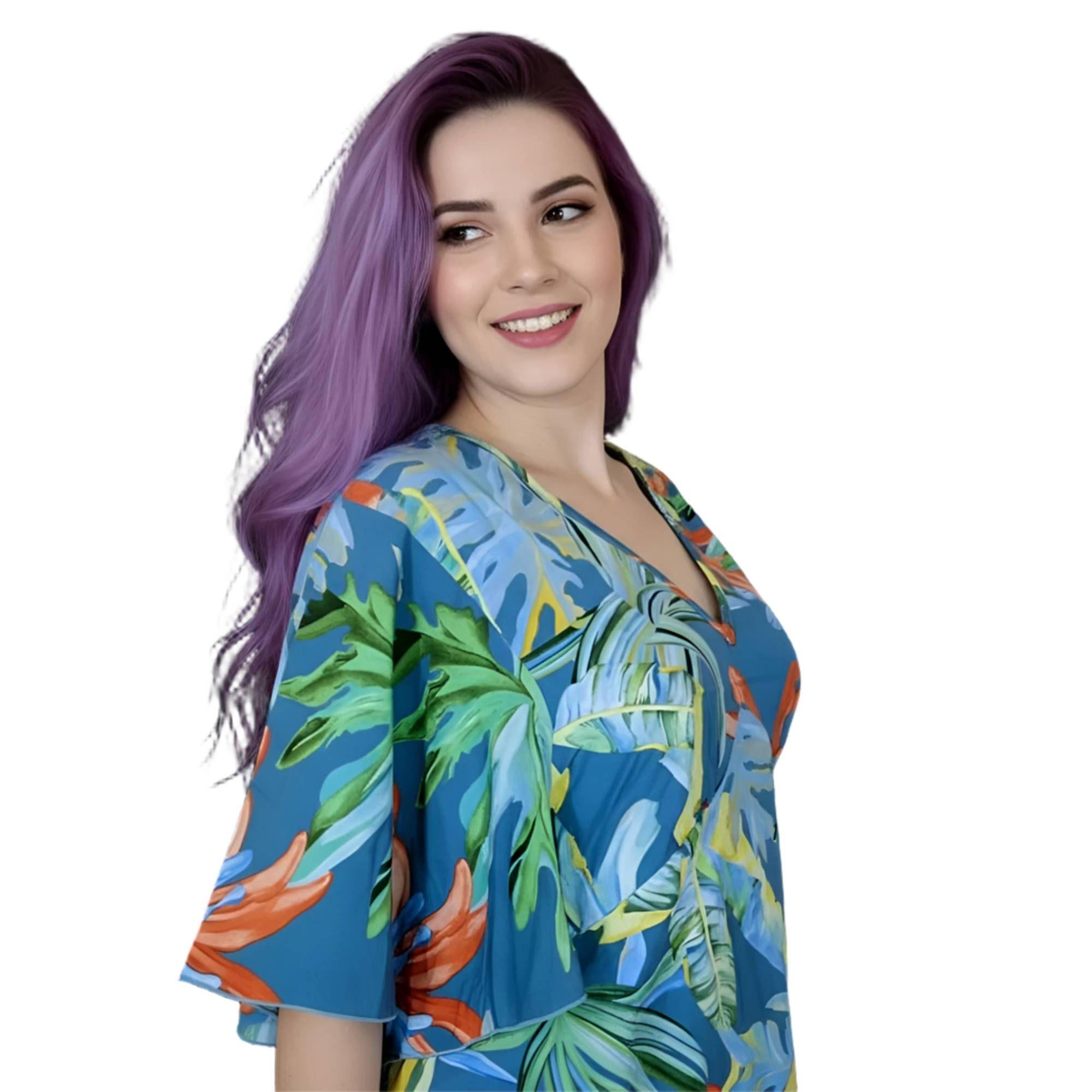 Blusa Escote V con Mangas Mariposa-1
