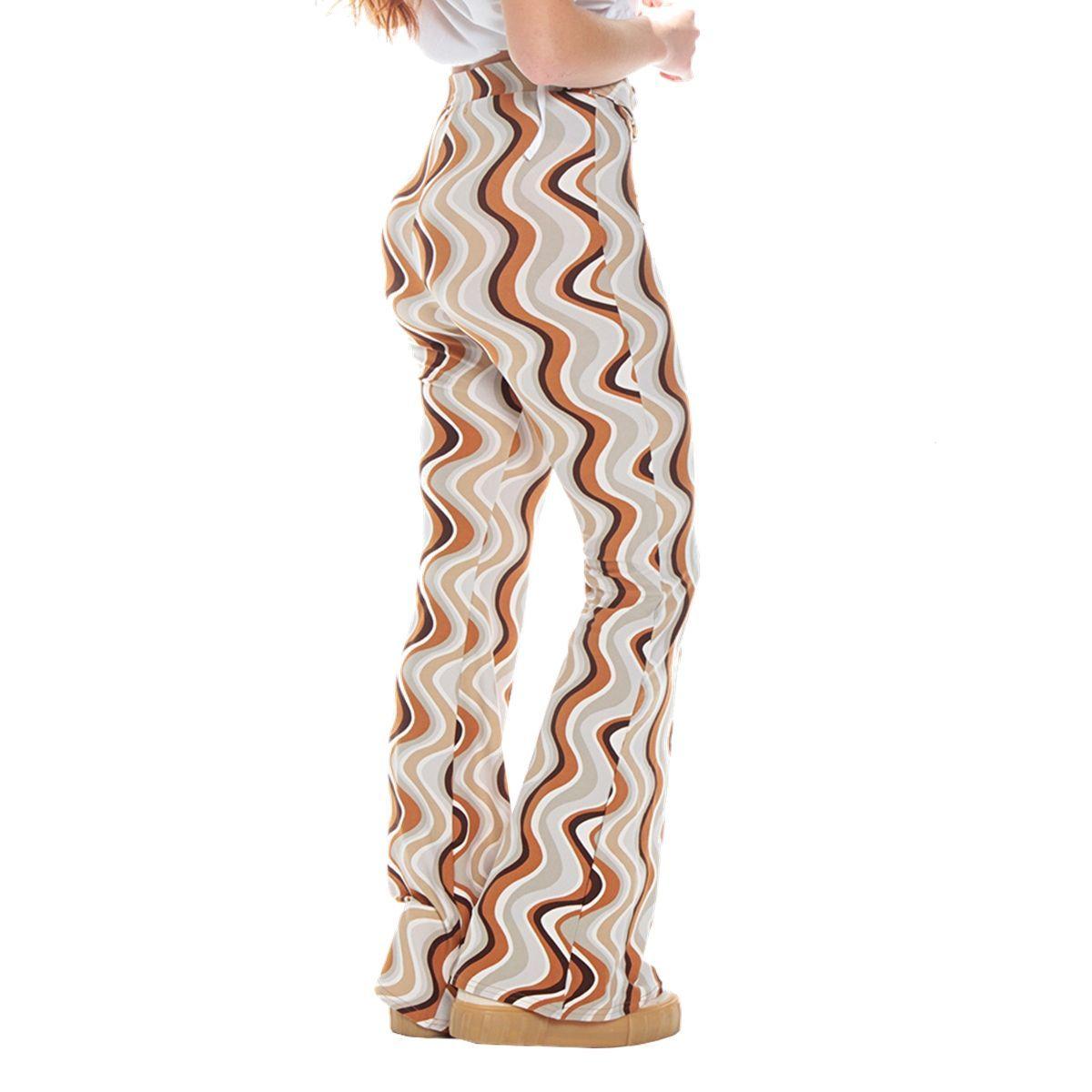 Pantalon Flare Estampado Pretina con Hebilla - Talla M - Wados-3