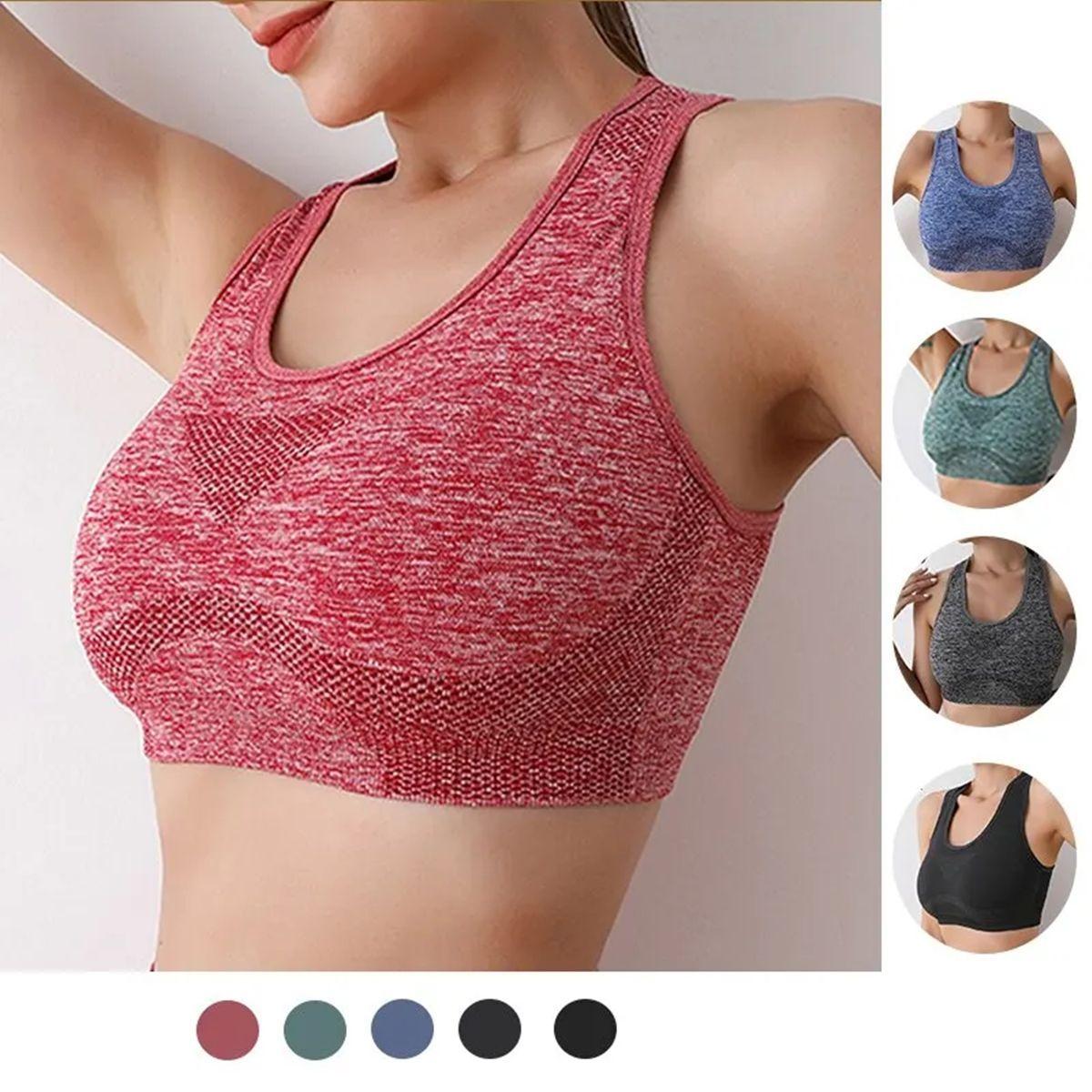 Sujetador Top Deportivo Push Up Fitness Yoga Sin Costuras - Talla M - Verde-3