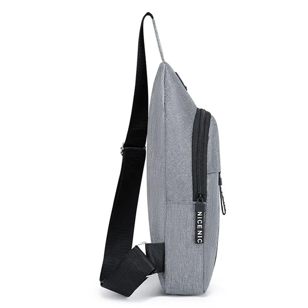 Bolso Banano Bandolero de Poliéster Color Gris-1