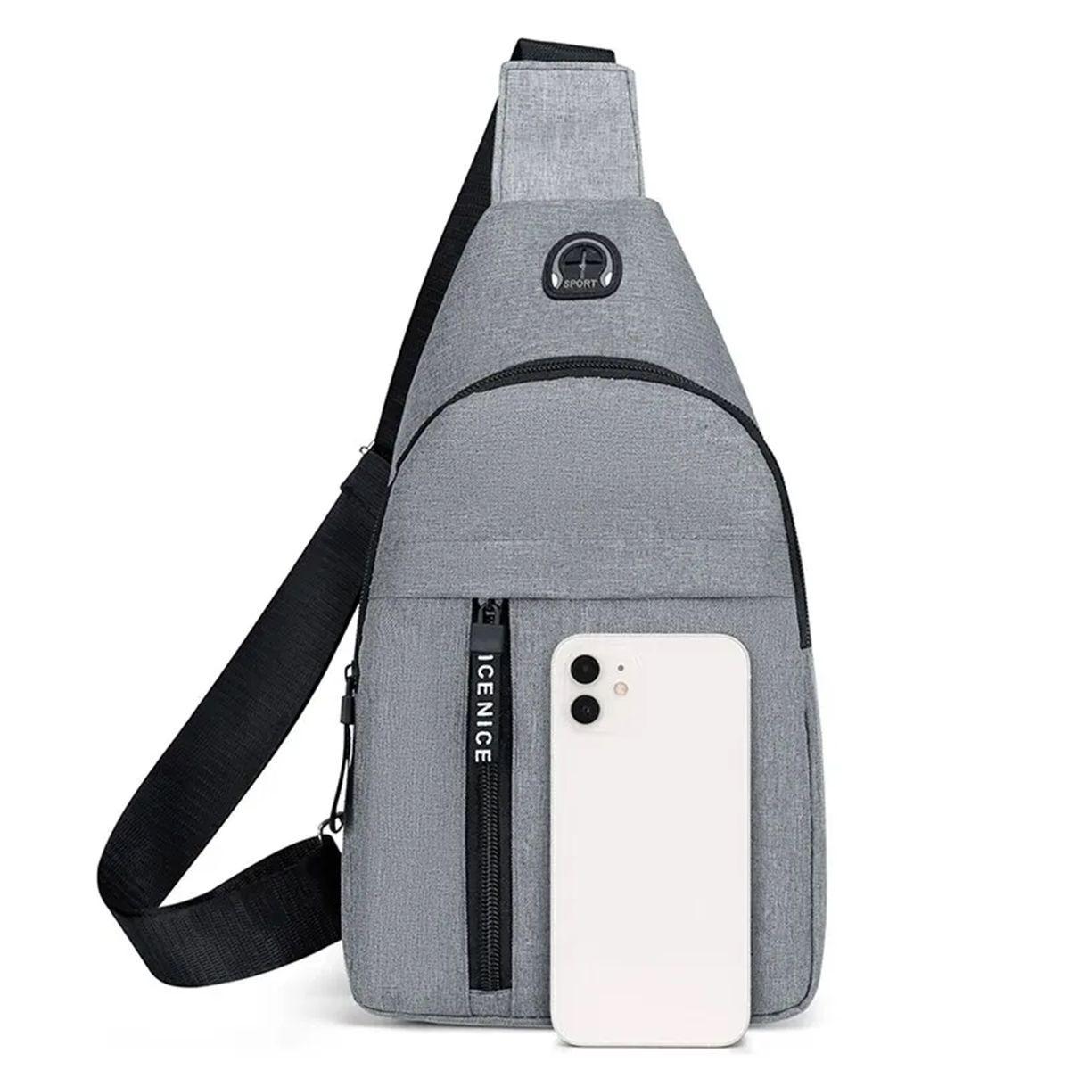 Bolso Banano Bandolero de Poliéster Color Gris-2