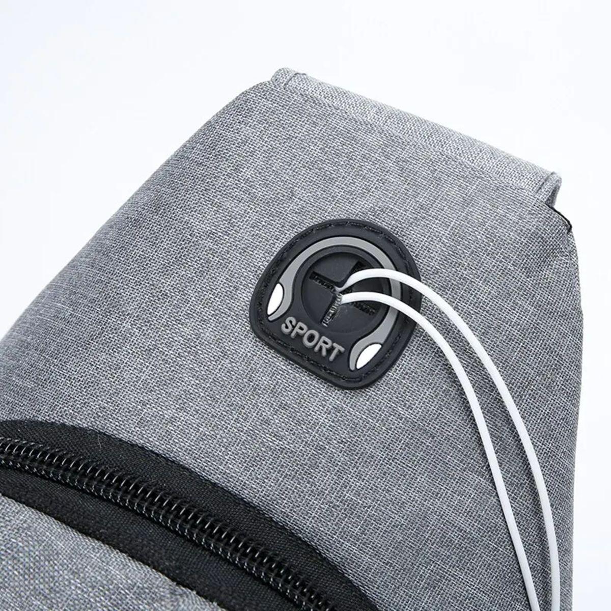 Bolso Banano Bandolero de Poliéster Color Gris-3