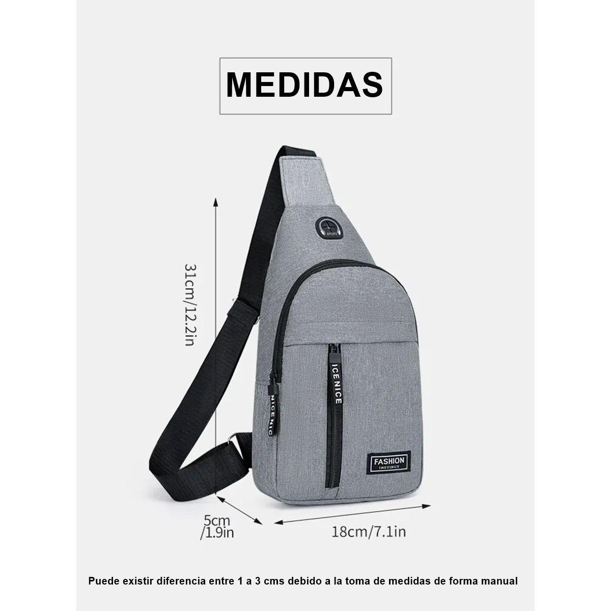 Bolso Banano Bandolero de Poliéster Color Gris-4