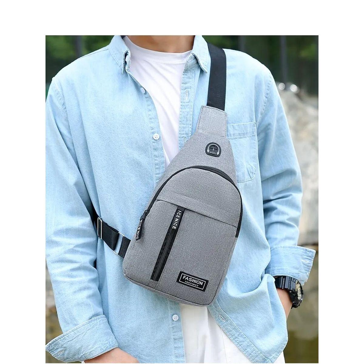 Bolso Banano Bandolero de Poliéster Color Gris-5