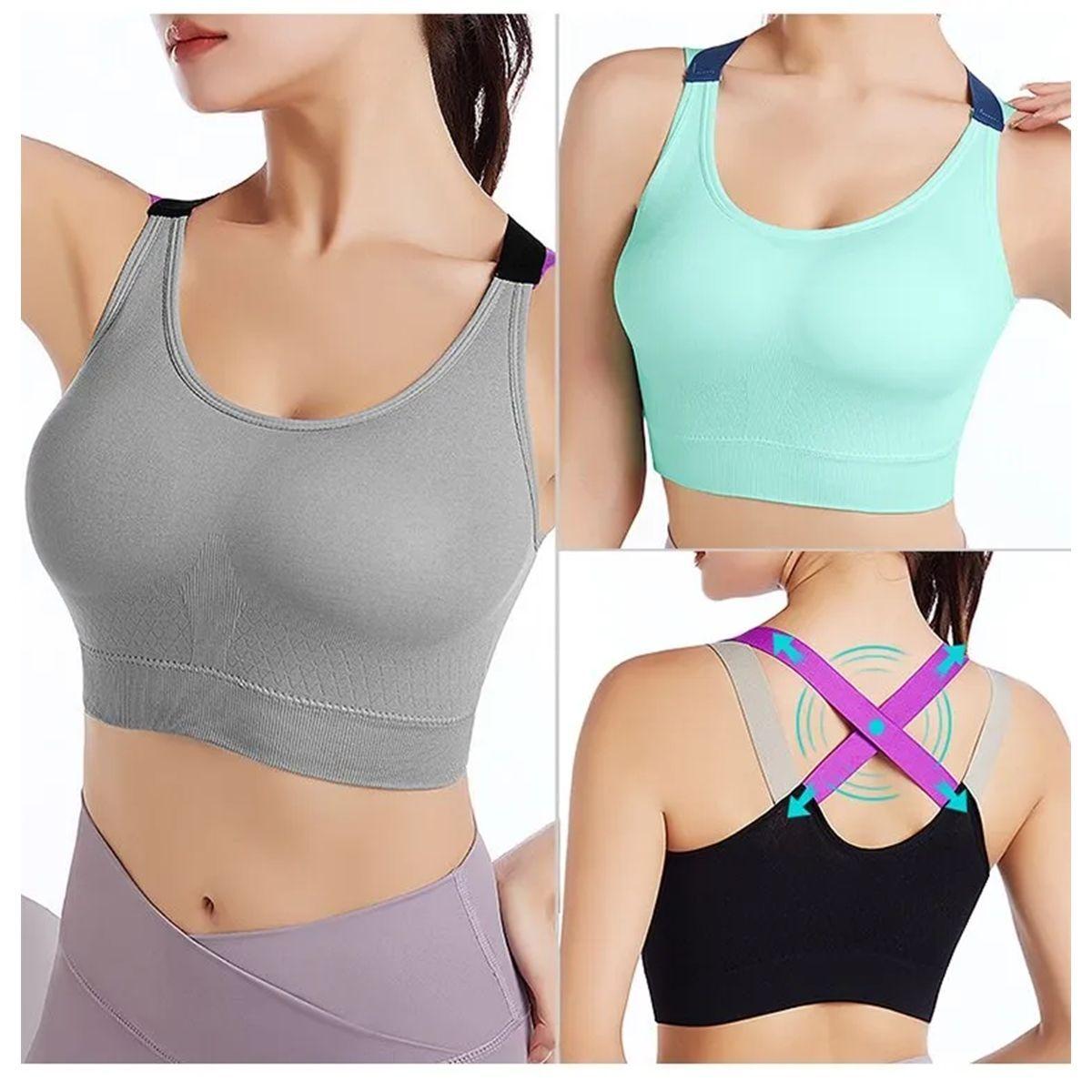 Sujetador Peto Deportivo Crossback Negro Talla XL-0