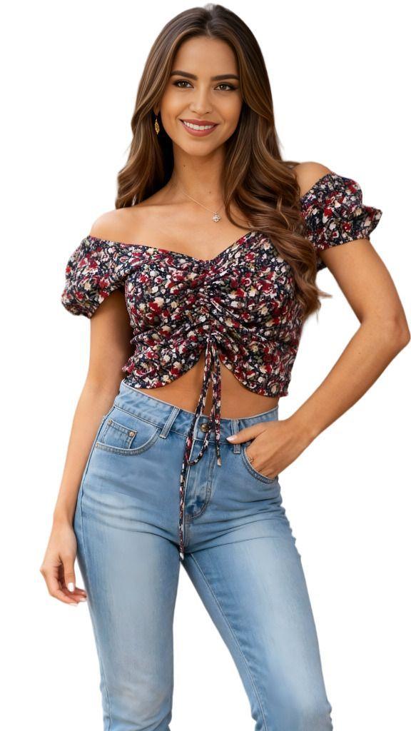 Polera Con Diseño Floreada-1