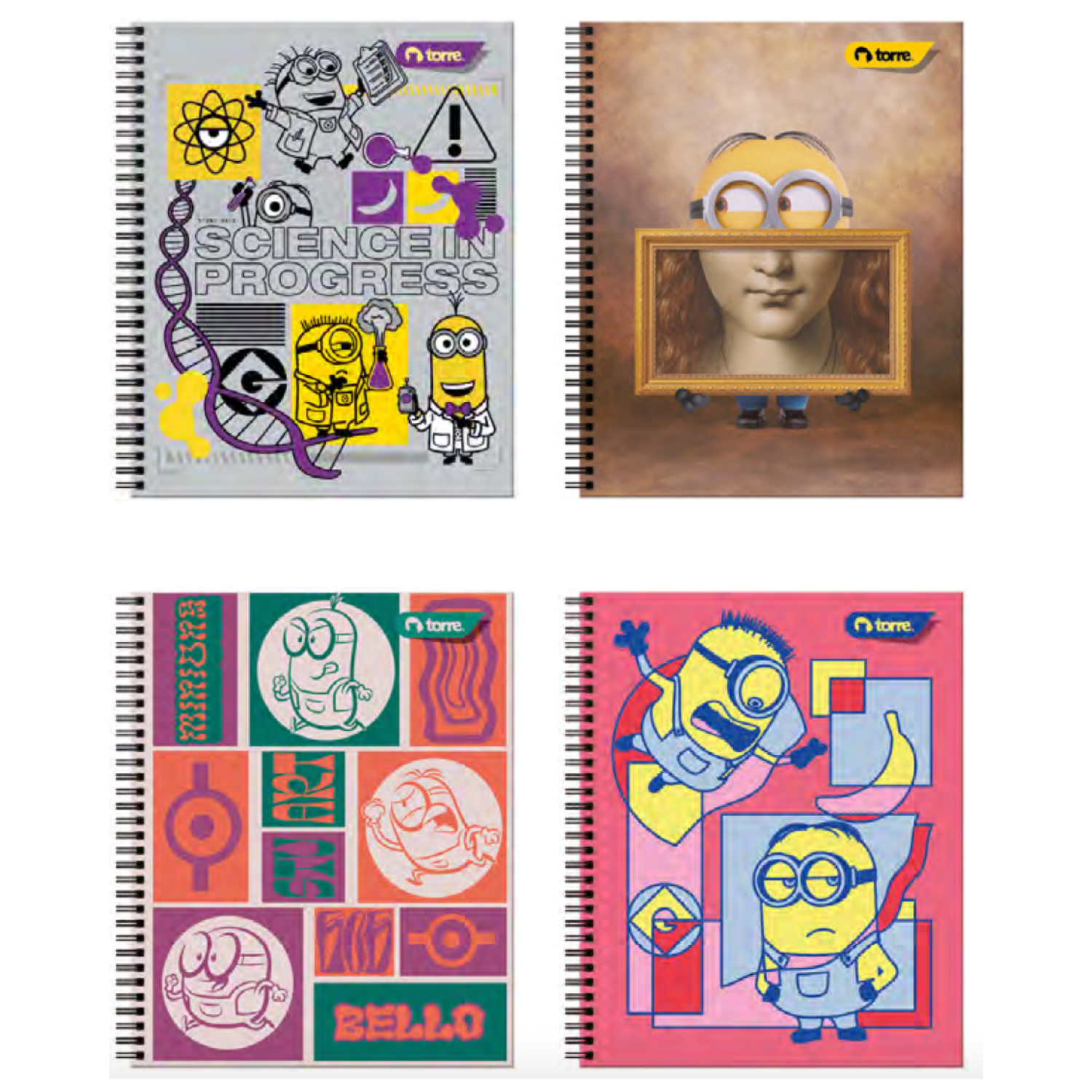 Pack 10 cuadernos Univ. Minios 7mm 100Hjs-2