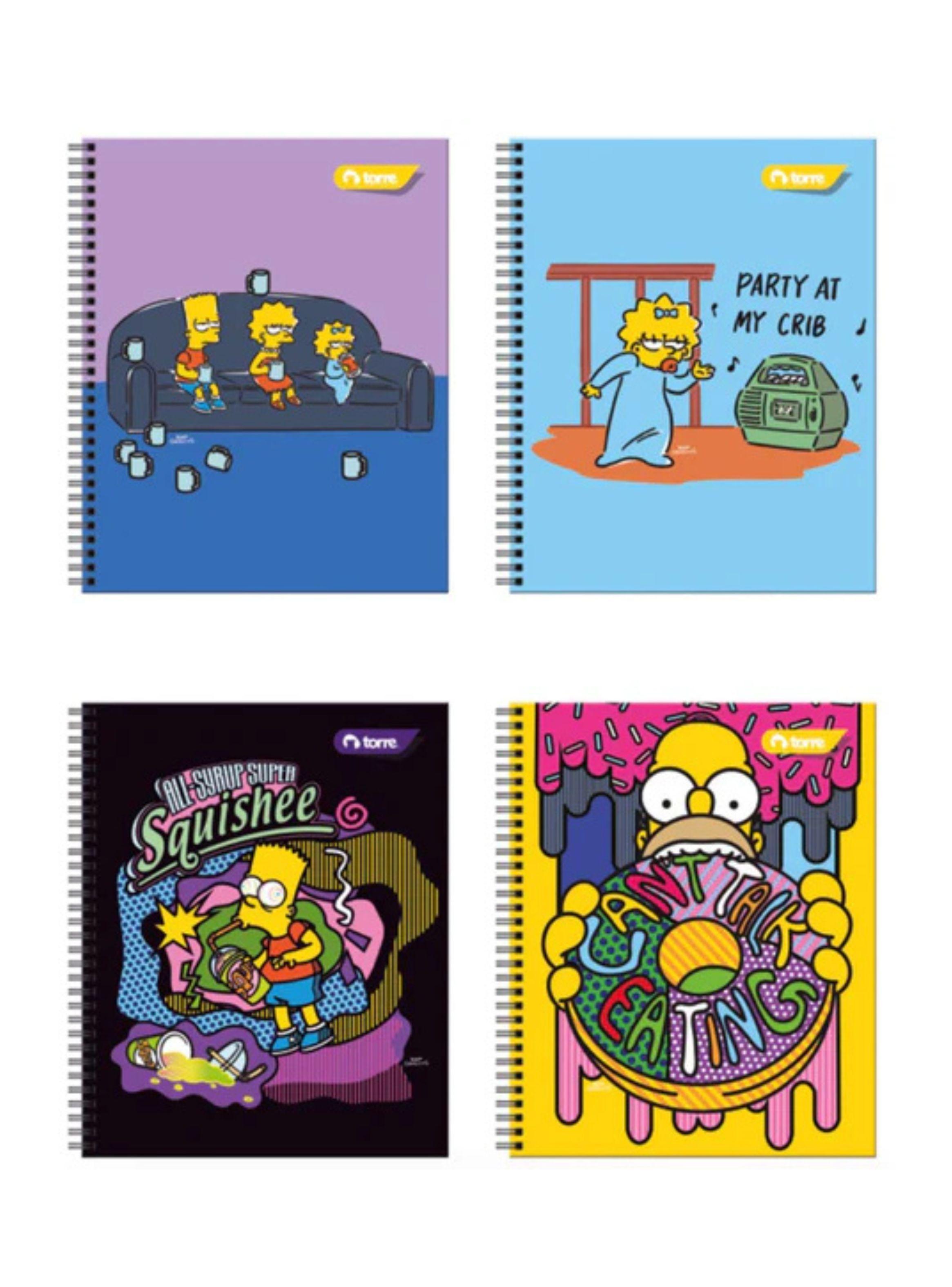 Pack 10 Cuadernos CLASICO SIMPSONS Universitario cuadriculado 7MM 100 Hjs-2
