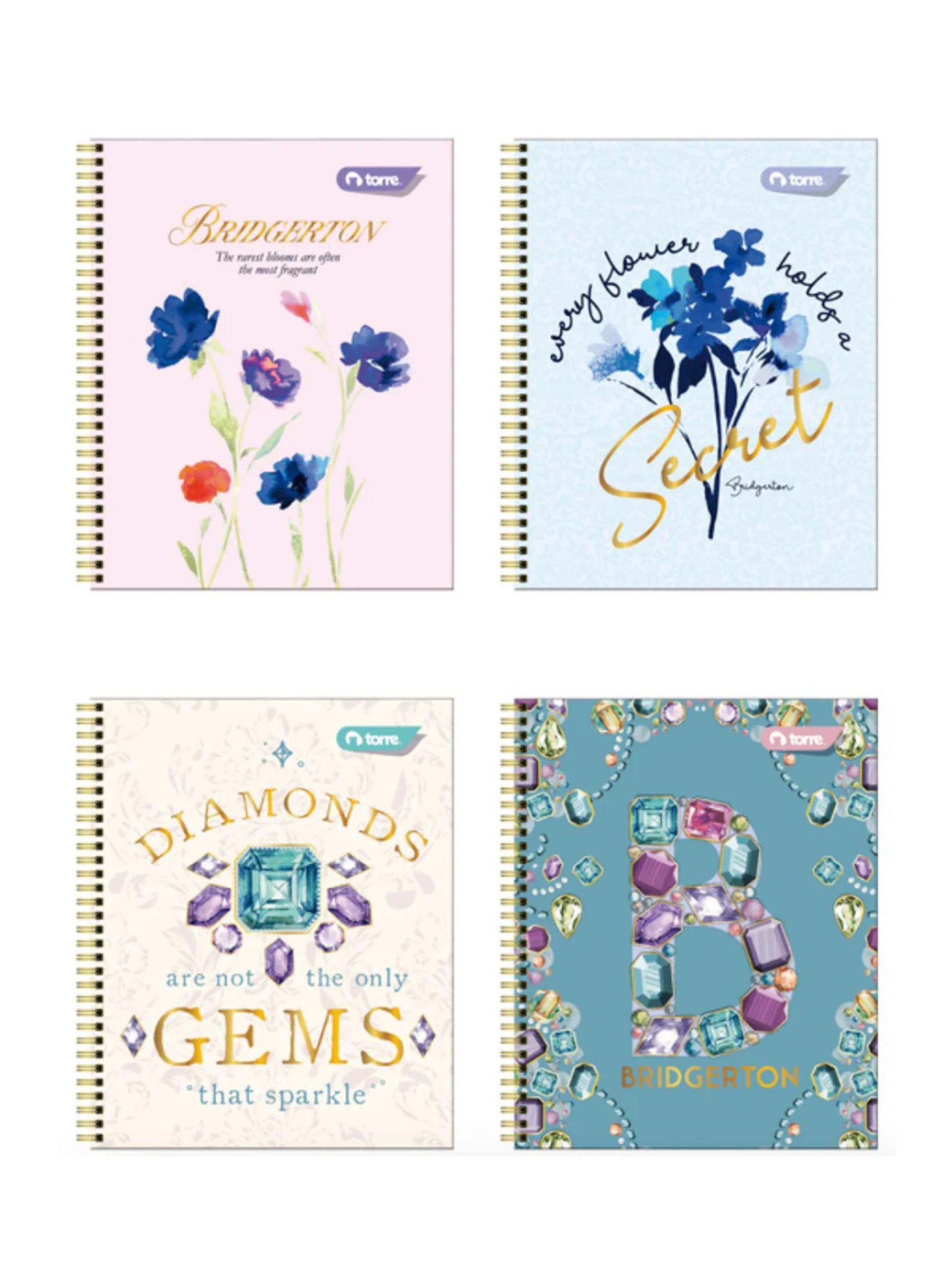 Pack 10 Cuadernos Clásicos BRIDGERTON cuadriculado 7MM 100 Hjs-0