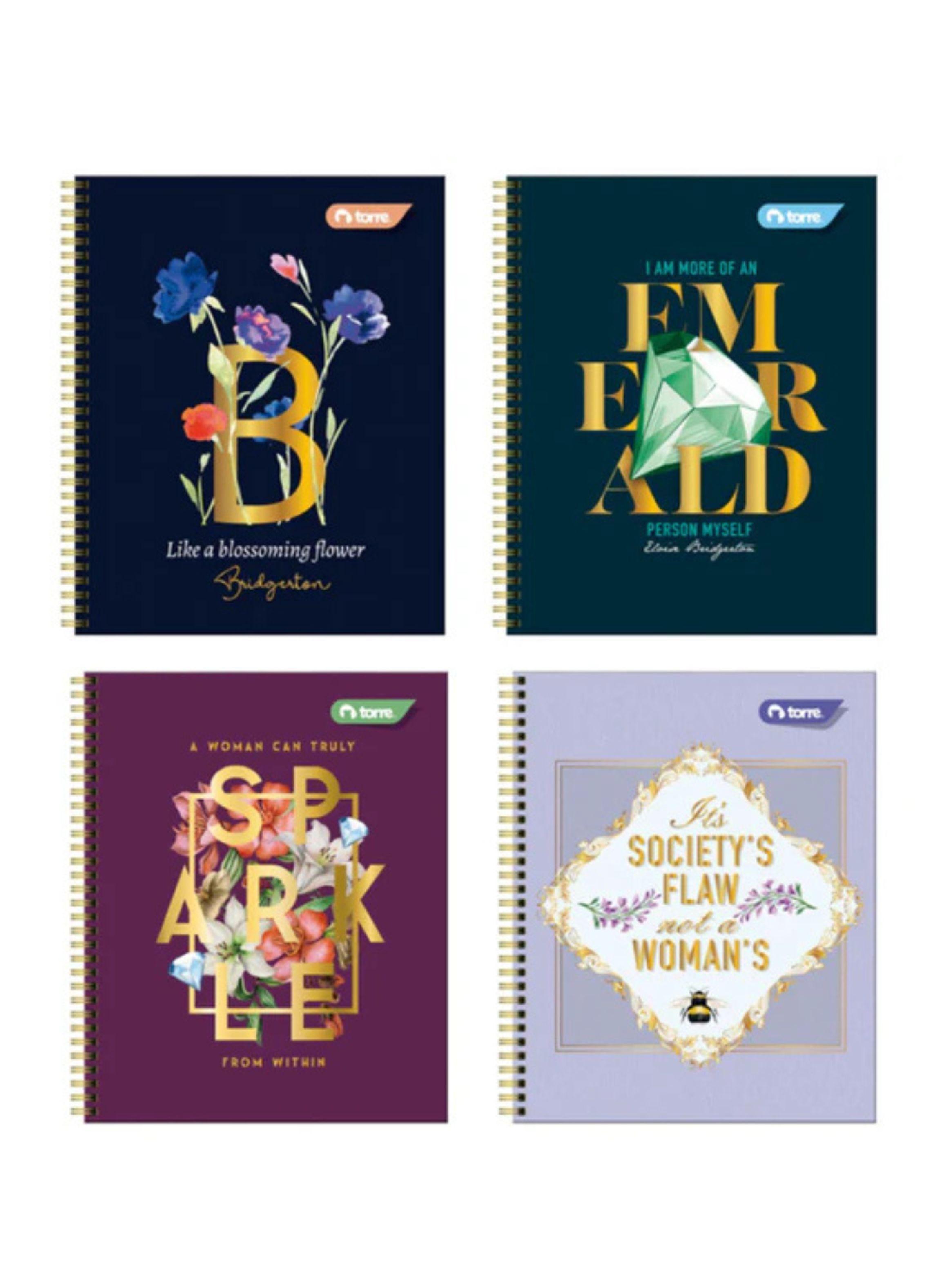 Pack 10 Cuadernos Clásicos BRIDGERTON cuadriculado 7MM 100 Hjs-2