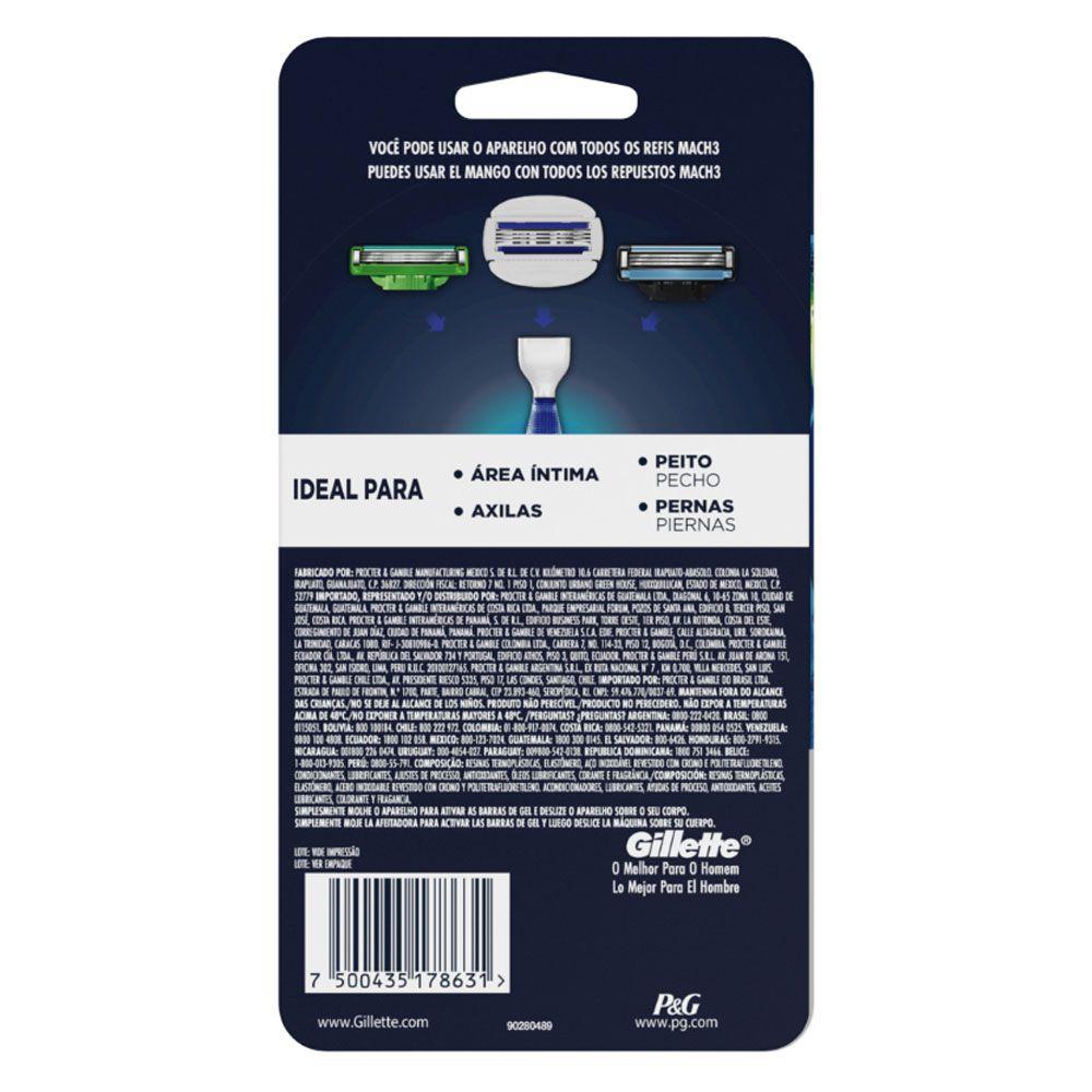 Máquina de afeitar recargable Gillette Mach3 Cuerpo 1unidad-7