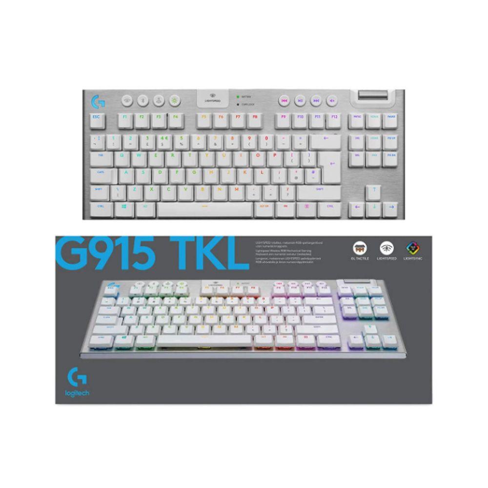 Teclado Gamer Logitech G915 inalambrico LightSpeed Blanco-8