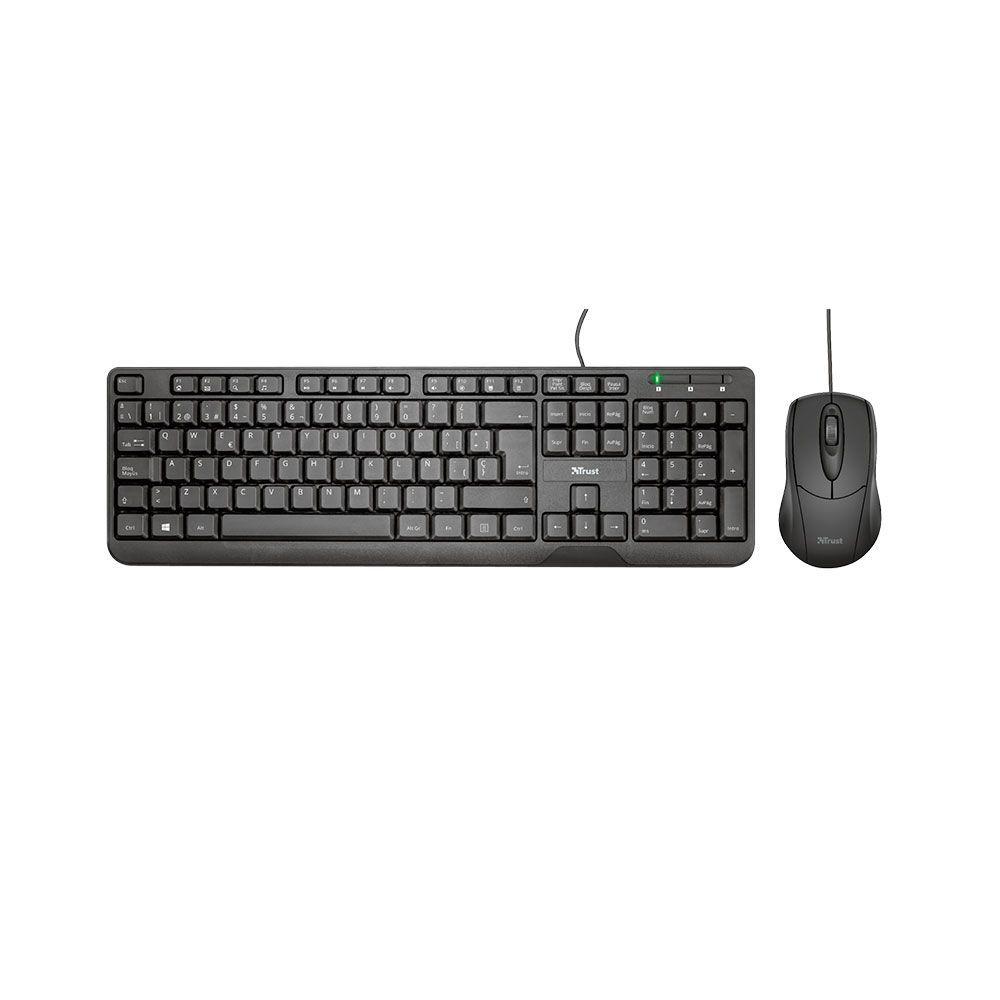 Kit Mouse y teclado Trust Ziva con cable USB PC Windows Mac-1