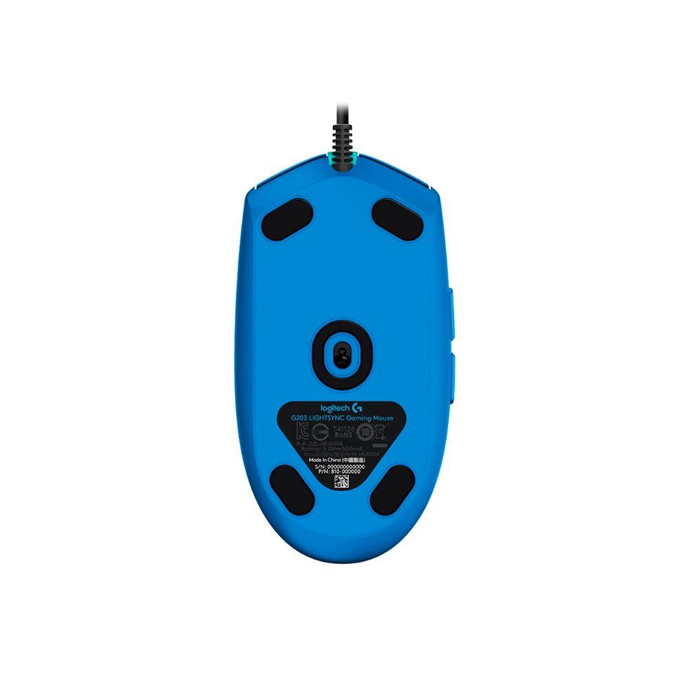 Mouse gamer Logitech G203 Lightsync 8000 DPI 6 botones Azul-5