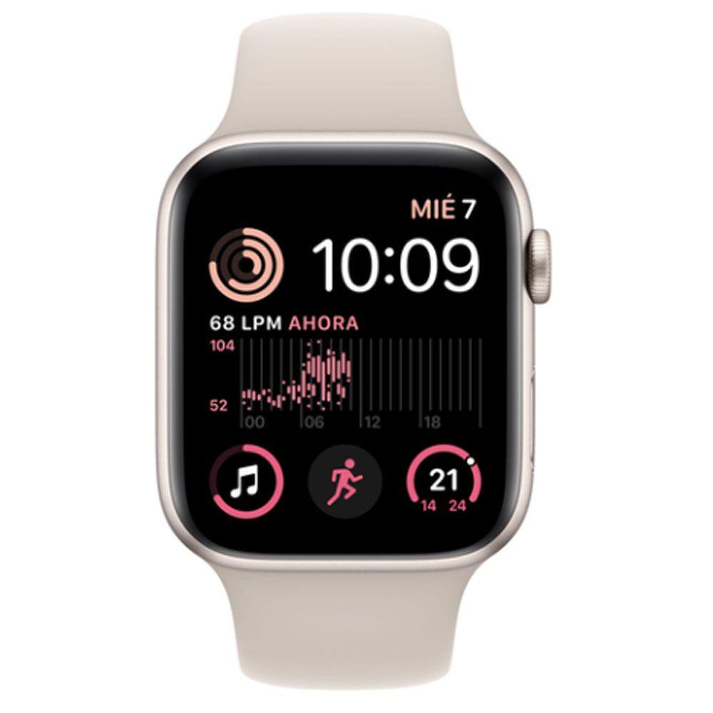 Apple Watch SE GPS 44 mm Correa deportiva blanco estrella-3
