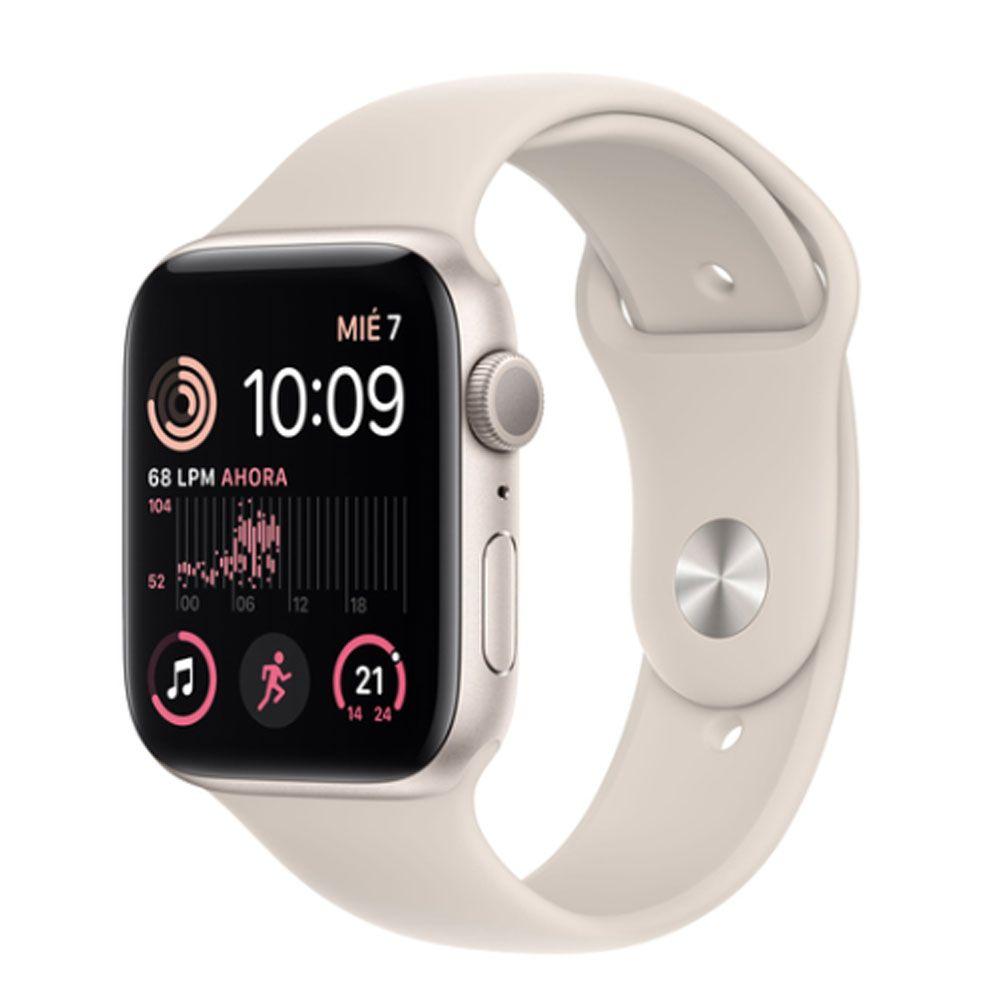 Apple Watch SE GPS 44 mm Correa deportiva blanco estrella-7