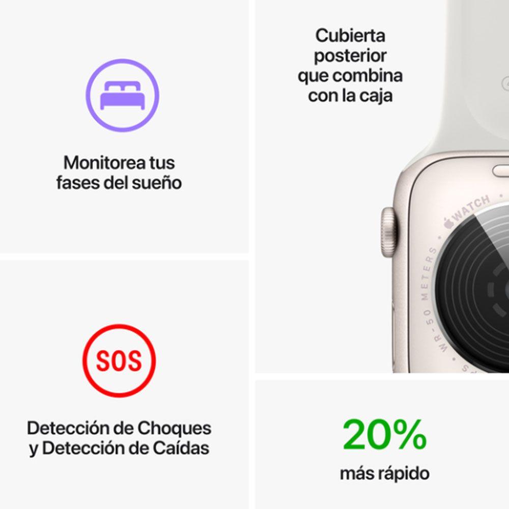 Apple Watch SE GPS 44 mm Correa deportiva blanco estrella-8