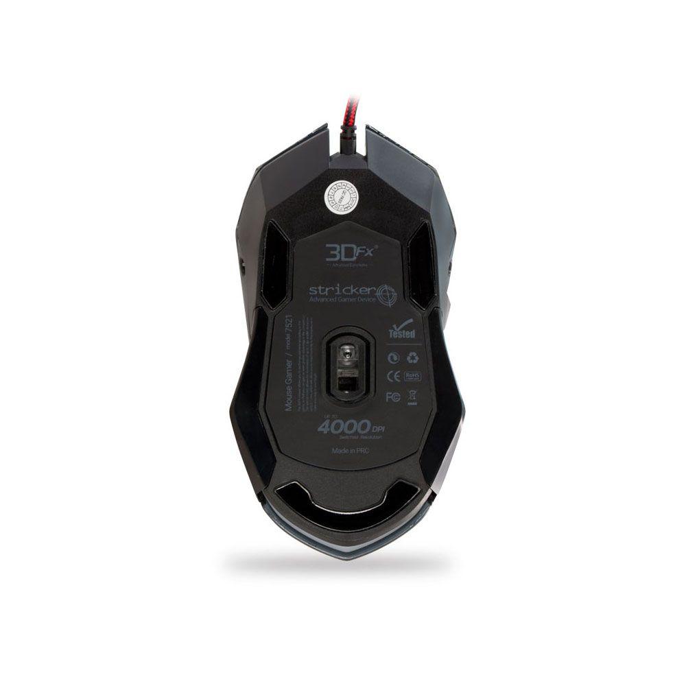 Mouse Gamer 3DFX Stricker 6 botones 4000 DPI Negro-7