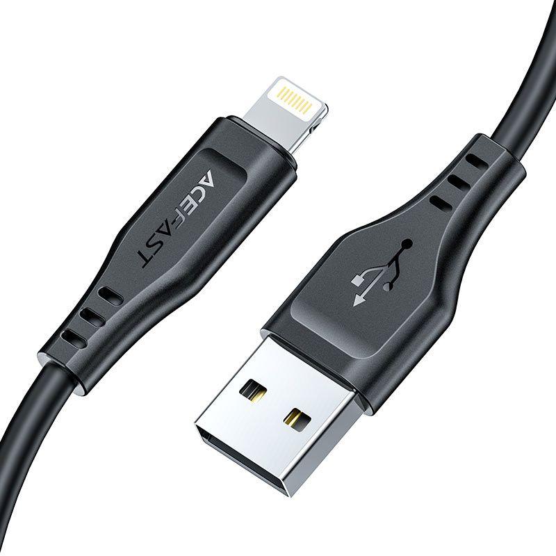 Cable Acefast C3-02 MFI USB A a Lightning 1.2m 2.4A negro-0