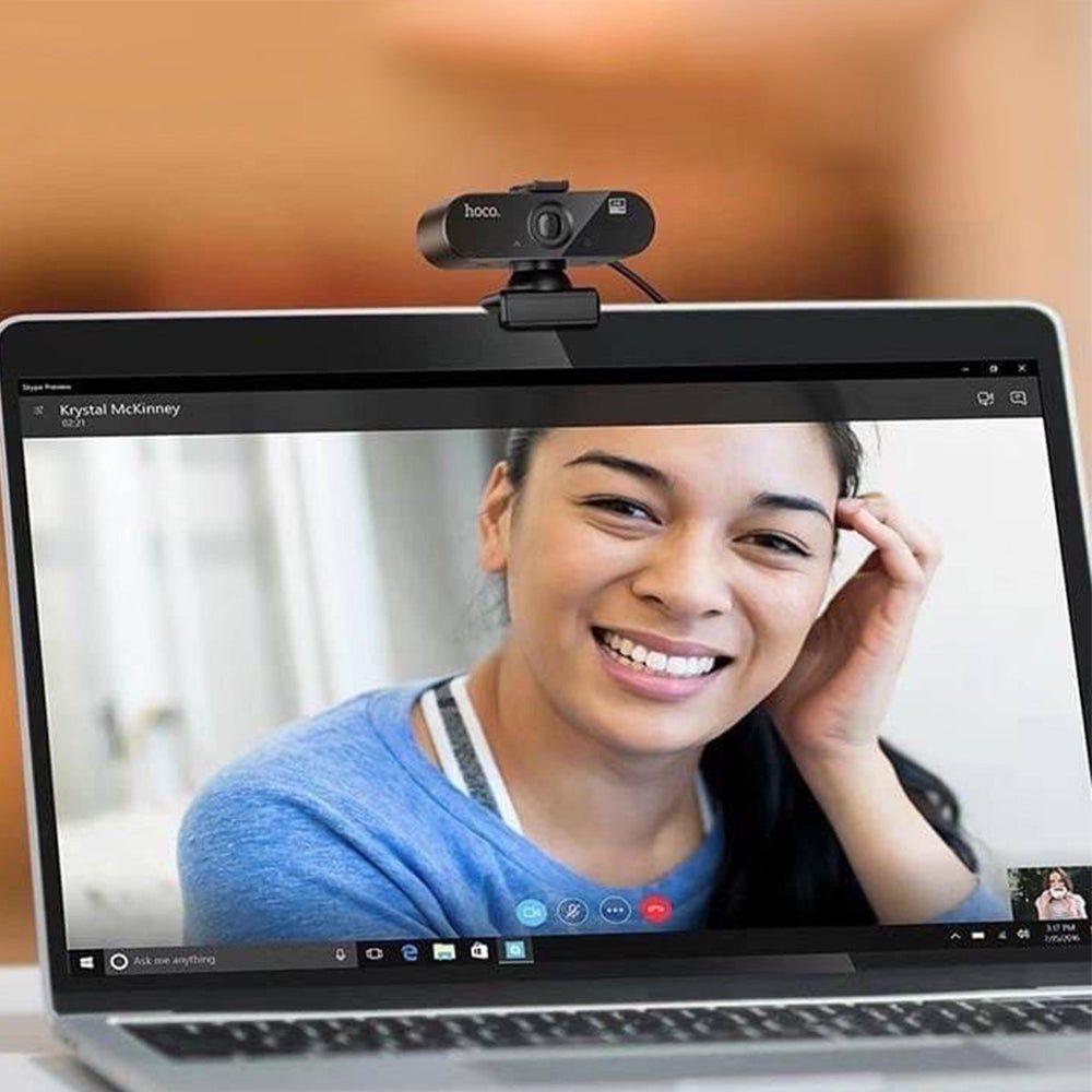 Webcam Hoco DI06 2K con microfono USB Negro-3