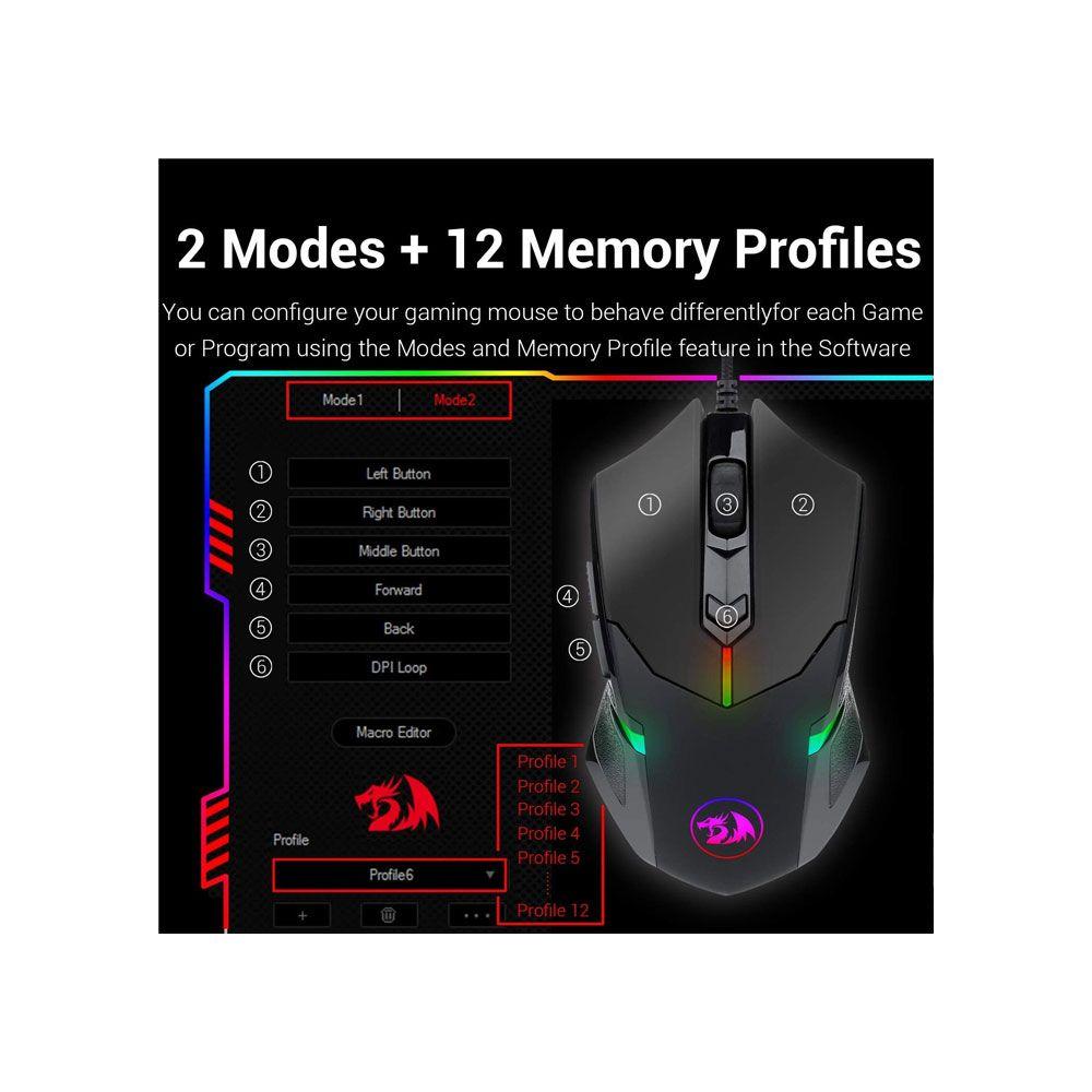 Mouse gamer Redragon Centrophorus 2 M601 RGB 7 botones-5