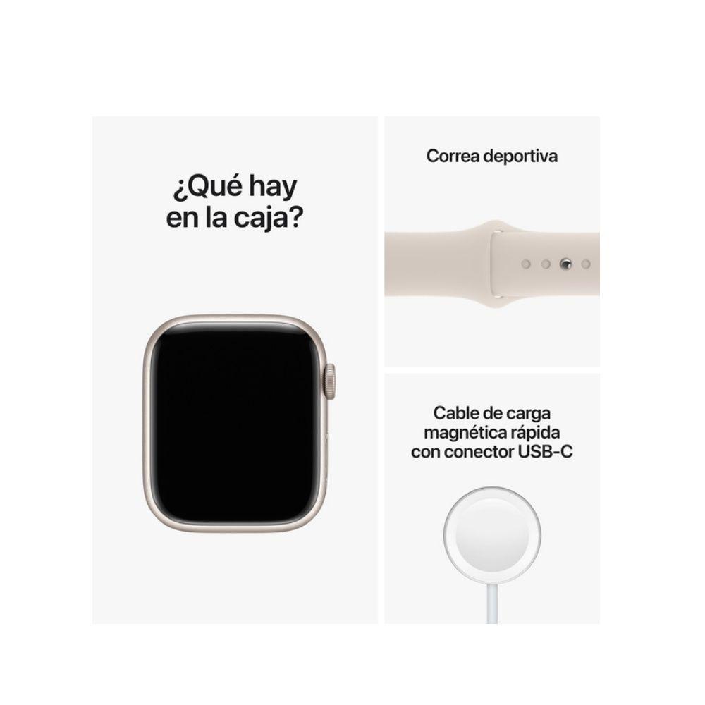 Apple Watch S8 GPS 45 mm Correa deportiva blanco-5