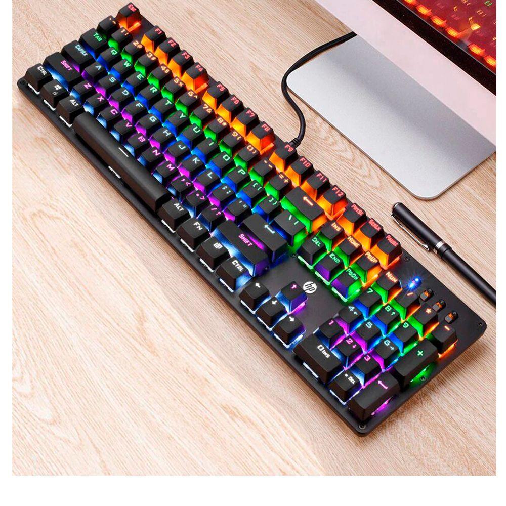 Teclado Gamer Mecanico HP GK100 RGB 1.8m 104 teclas-4