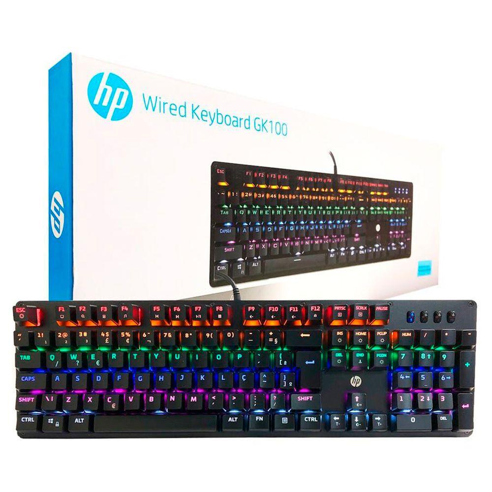 Teclado Gamer Mecanico HP GK100 RGB 1.8m 104 teclas-5