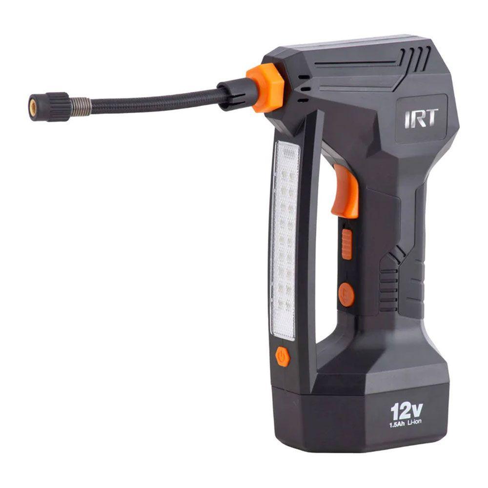 Compresor de Aire IRT 12V Portatil y Recargable Con Luz-0