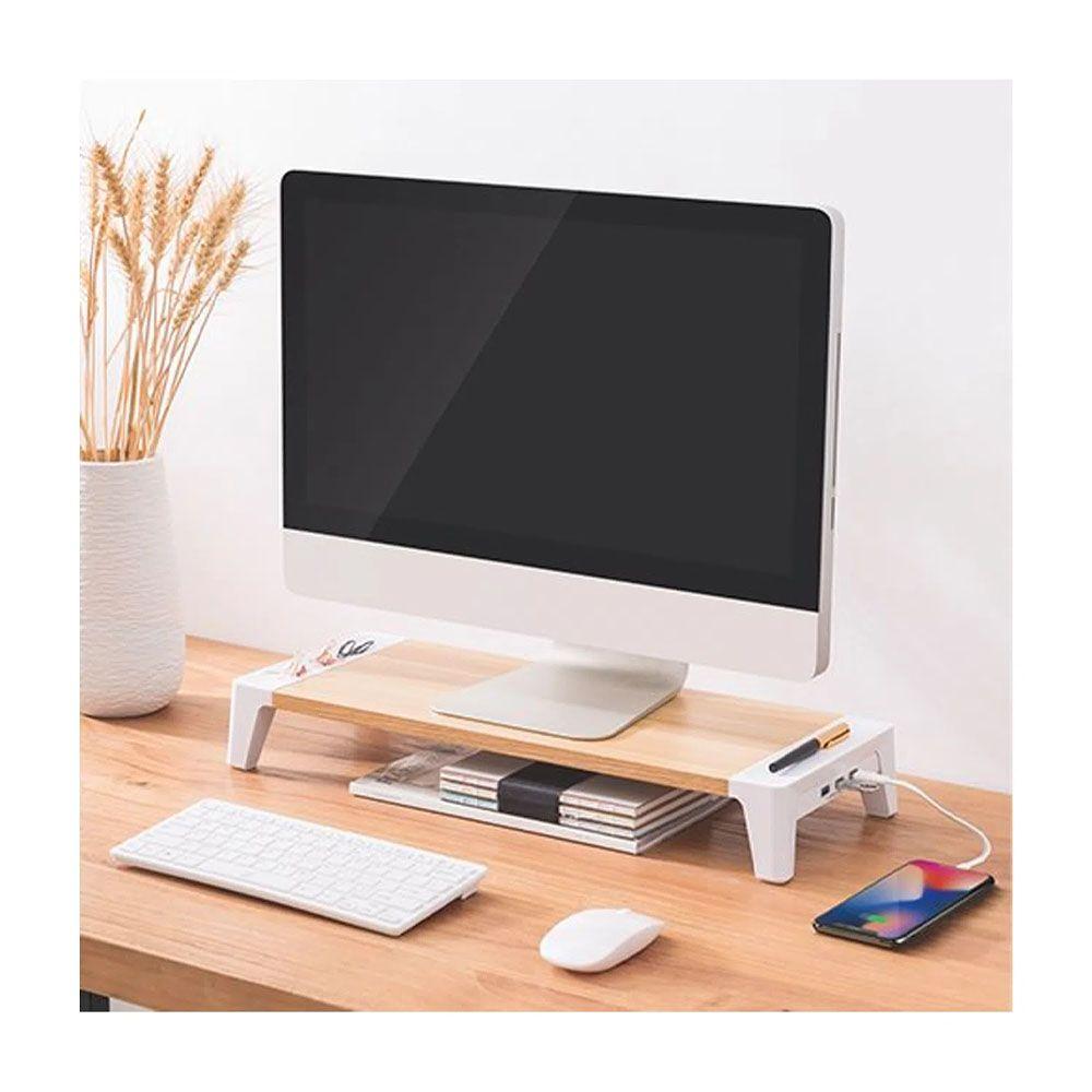 Base elevador de Monitor Macrotel MVSTB145 + Puertos USB 3.0-2