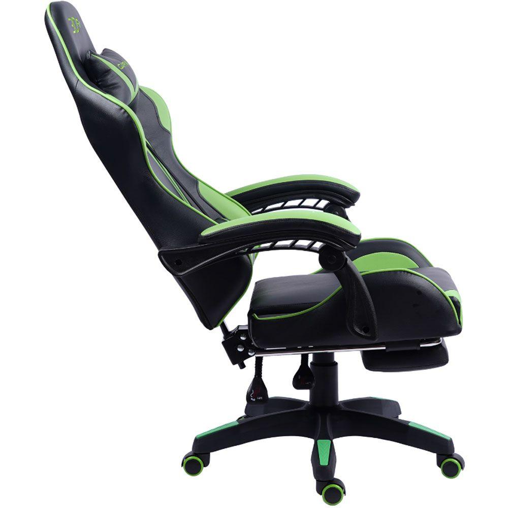 Silla Gamer 3DFX Garnik con reposa pies Negra y Verde-2