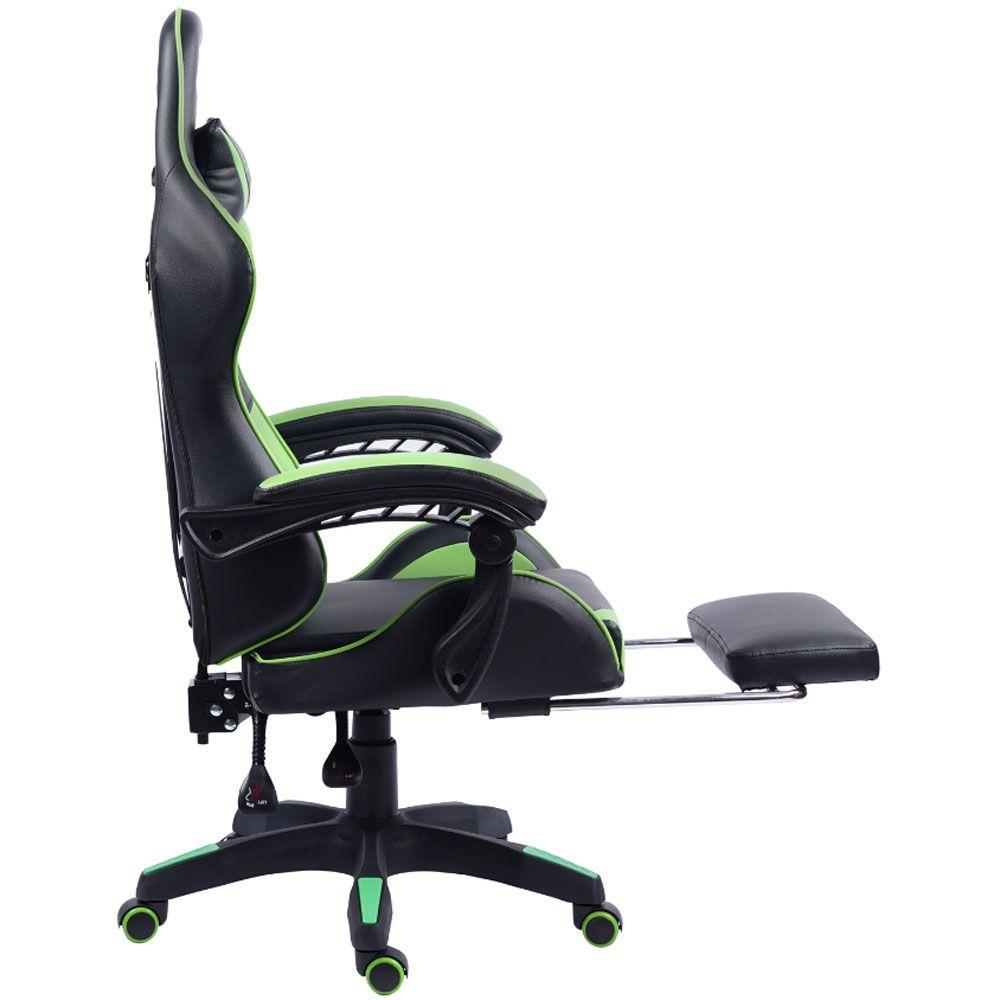 Silla Gamer 3DFX Garnik con reposa pies Negra y Verde-3