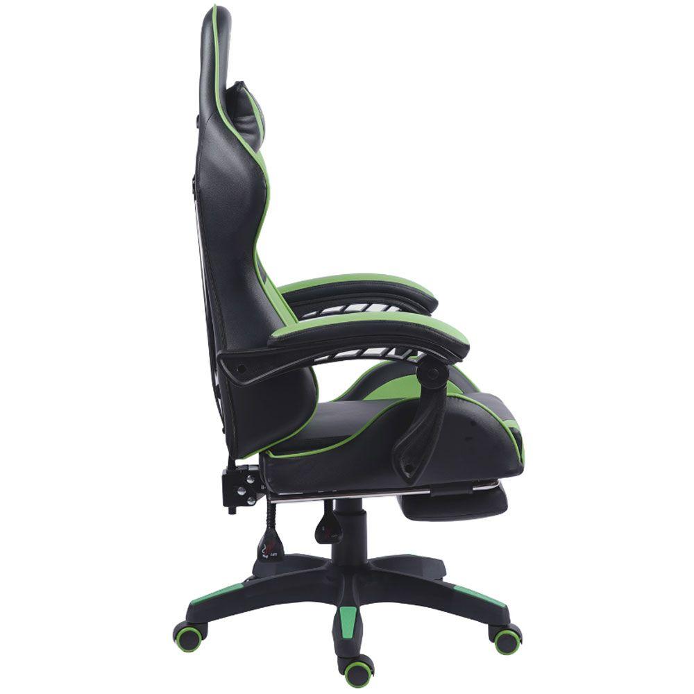 Silla Gamer 3DFX Garnik con reposa pies Negra y Verde-5