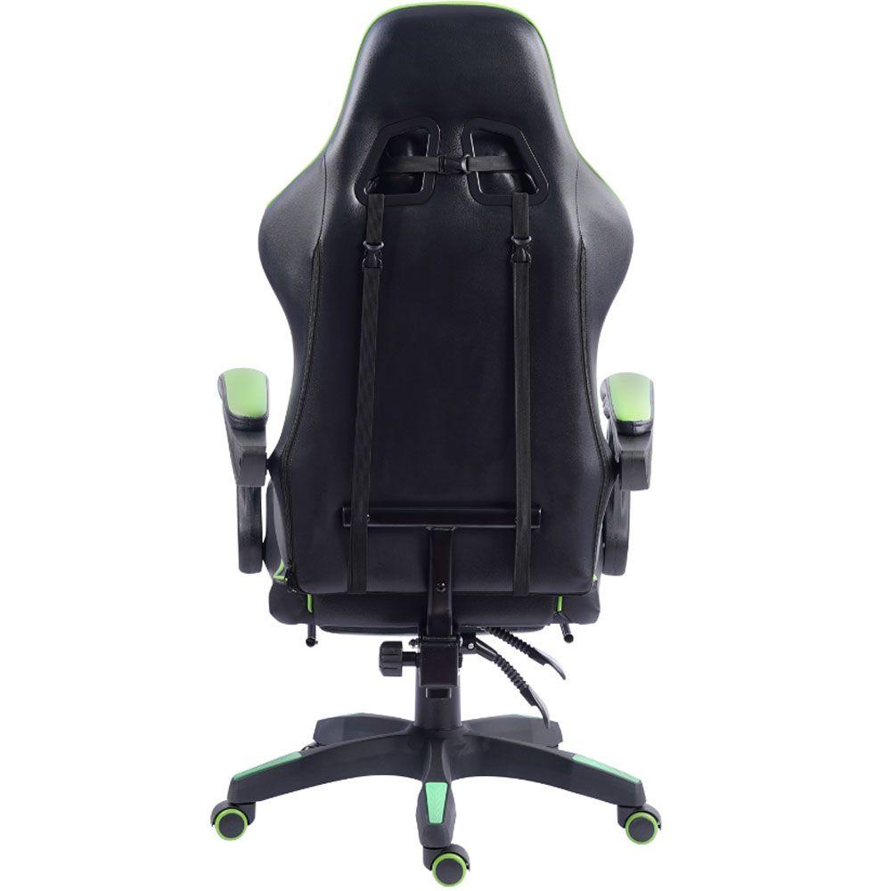 Silla Gamer 3DFX Garnik con reposa pies Negra y Verde-6
