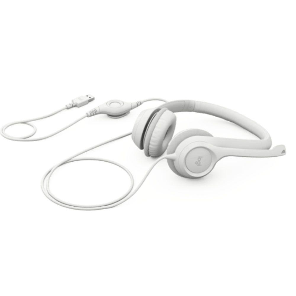 Audifonos Logitech H390 Headset USB para computadora Blanco-2