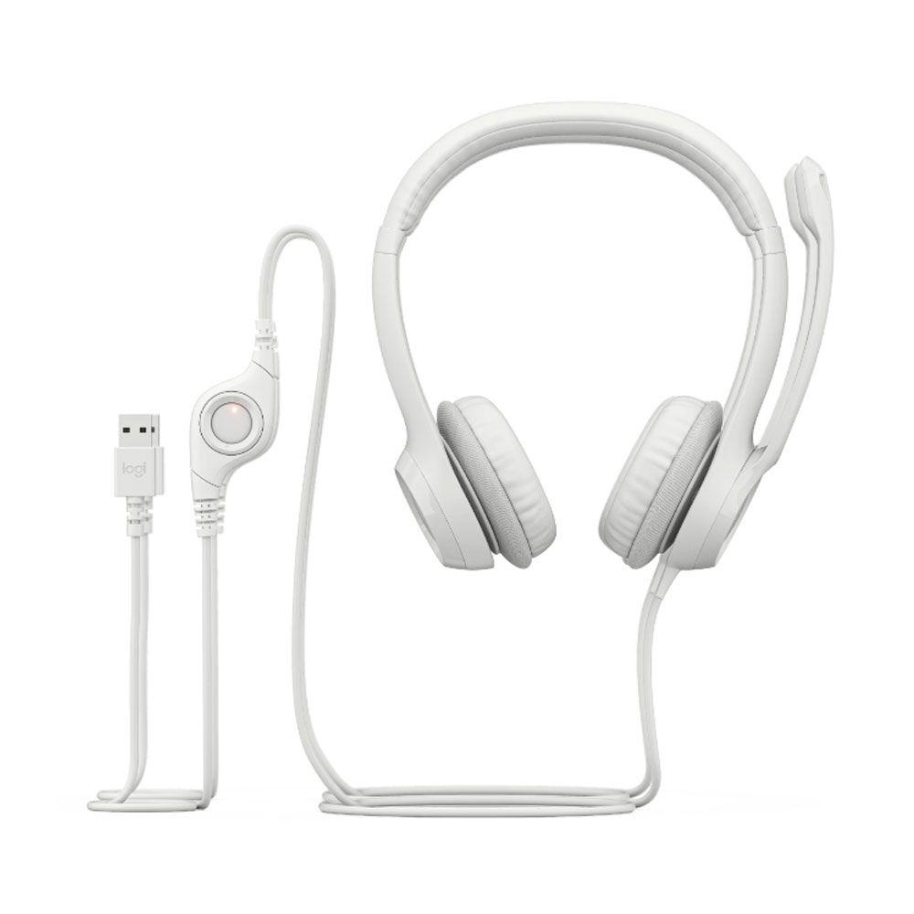 Audifonos Logitech H390 Headset USB para computadora Blanco-9