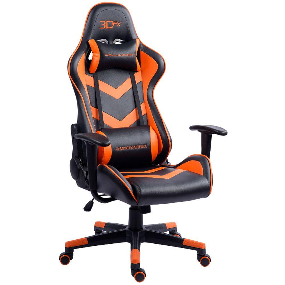 Silla Gamer 3DFX Gallaxher Ergonomica Negra y Naranja-0