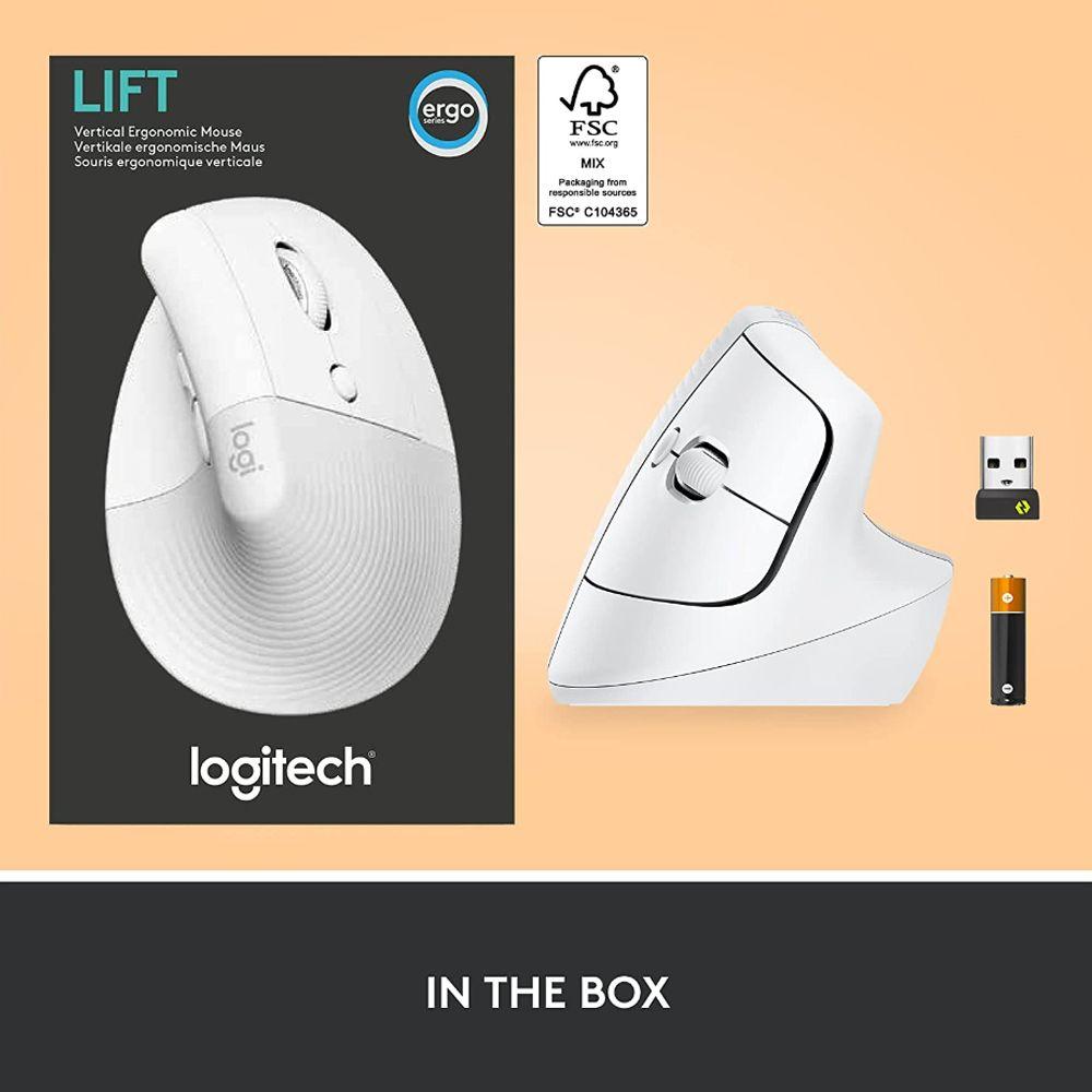 Mouse Ergonomico Logitech Lift Vertical inalambrico Blanco-7
