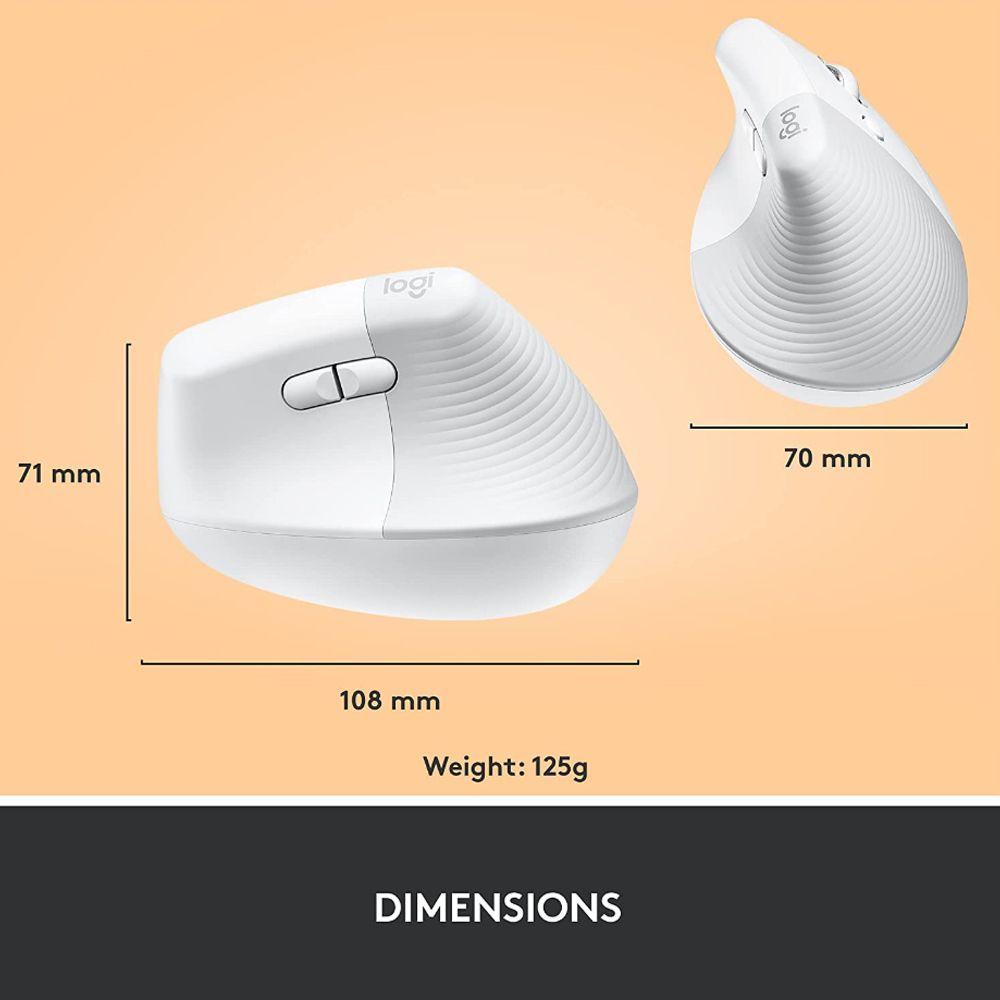 Mouse Ergonomico Logitech Lift Vertical inalambrico Blanco-8