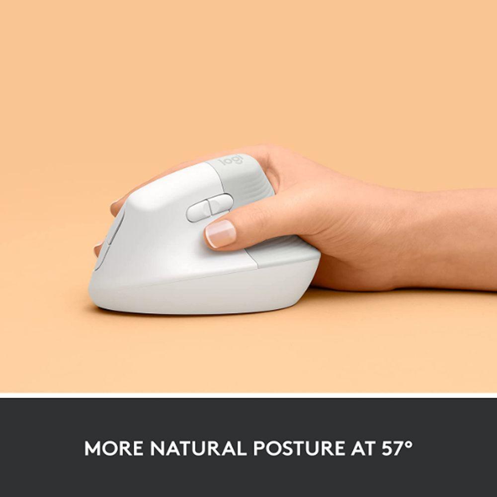 Mouse Ergonomico Logitech Lift Vertical inalambrico Blanco-9