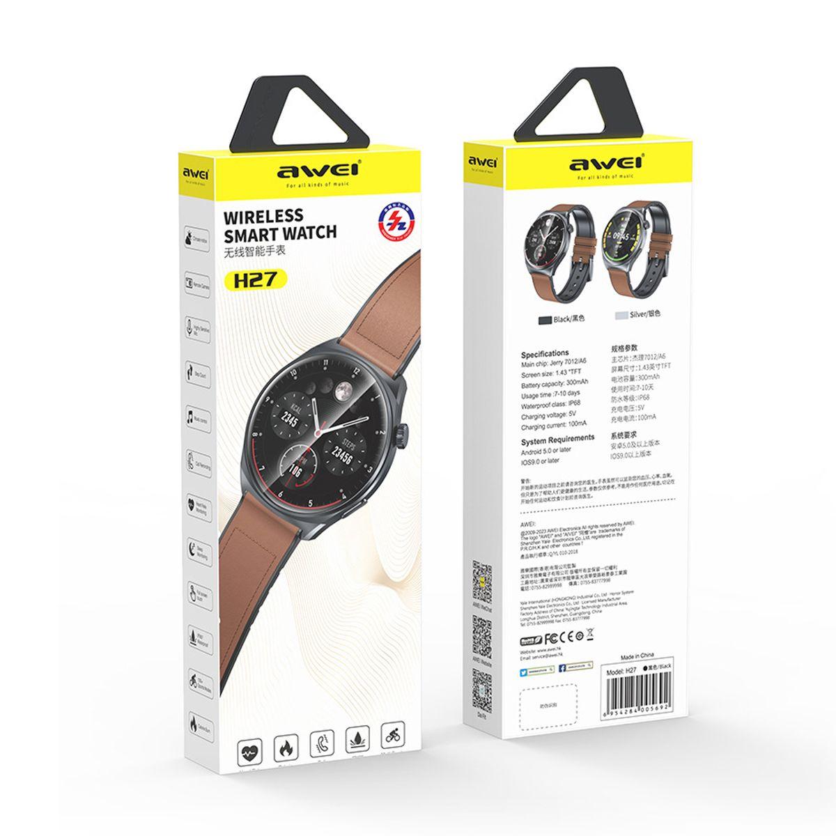 Smartwatch Awei H27 Reloj Inteligente 1.43 Pulg Negro-1